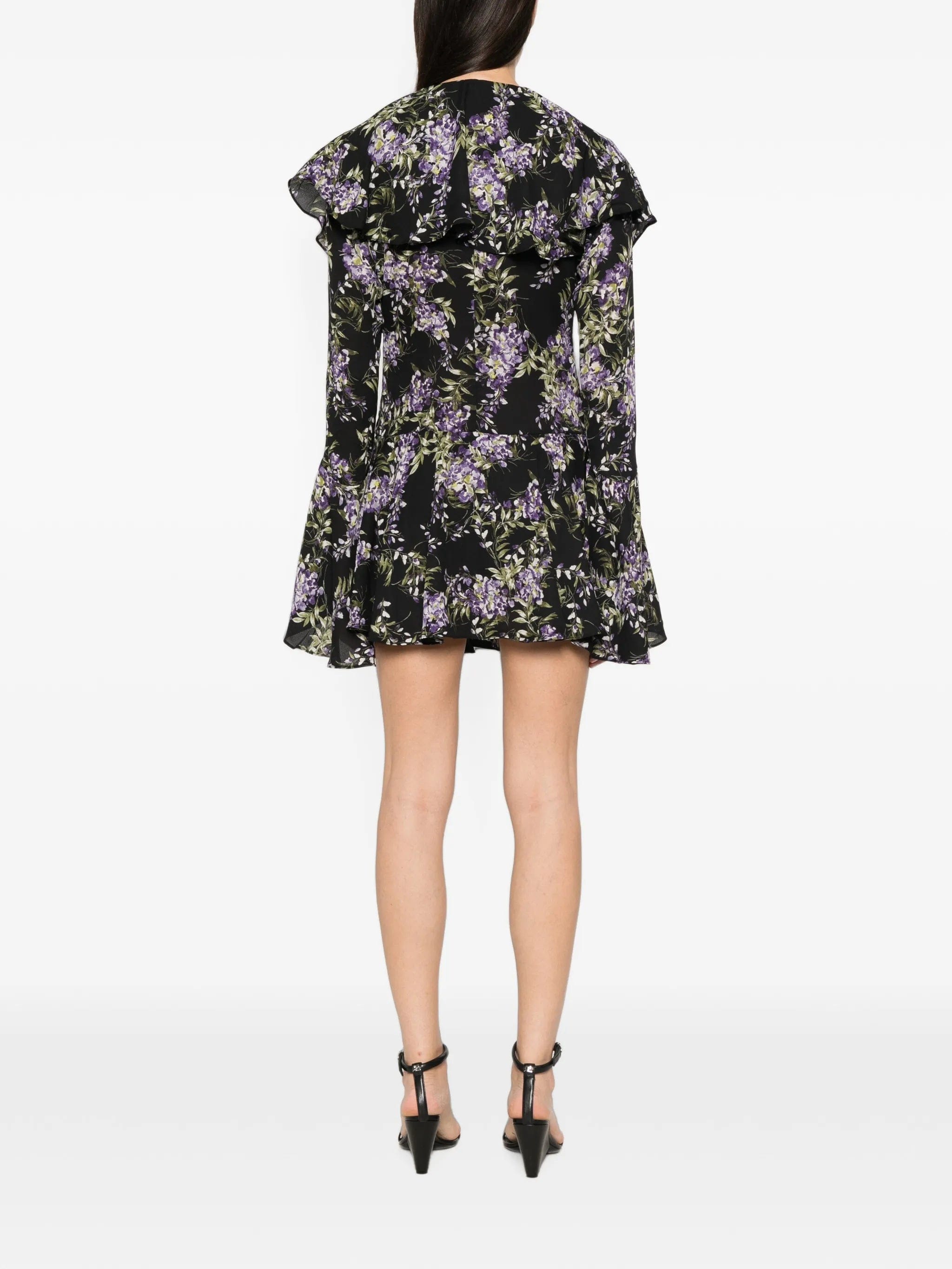 Norma Kamali ruffled floral - print dress