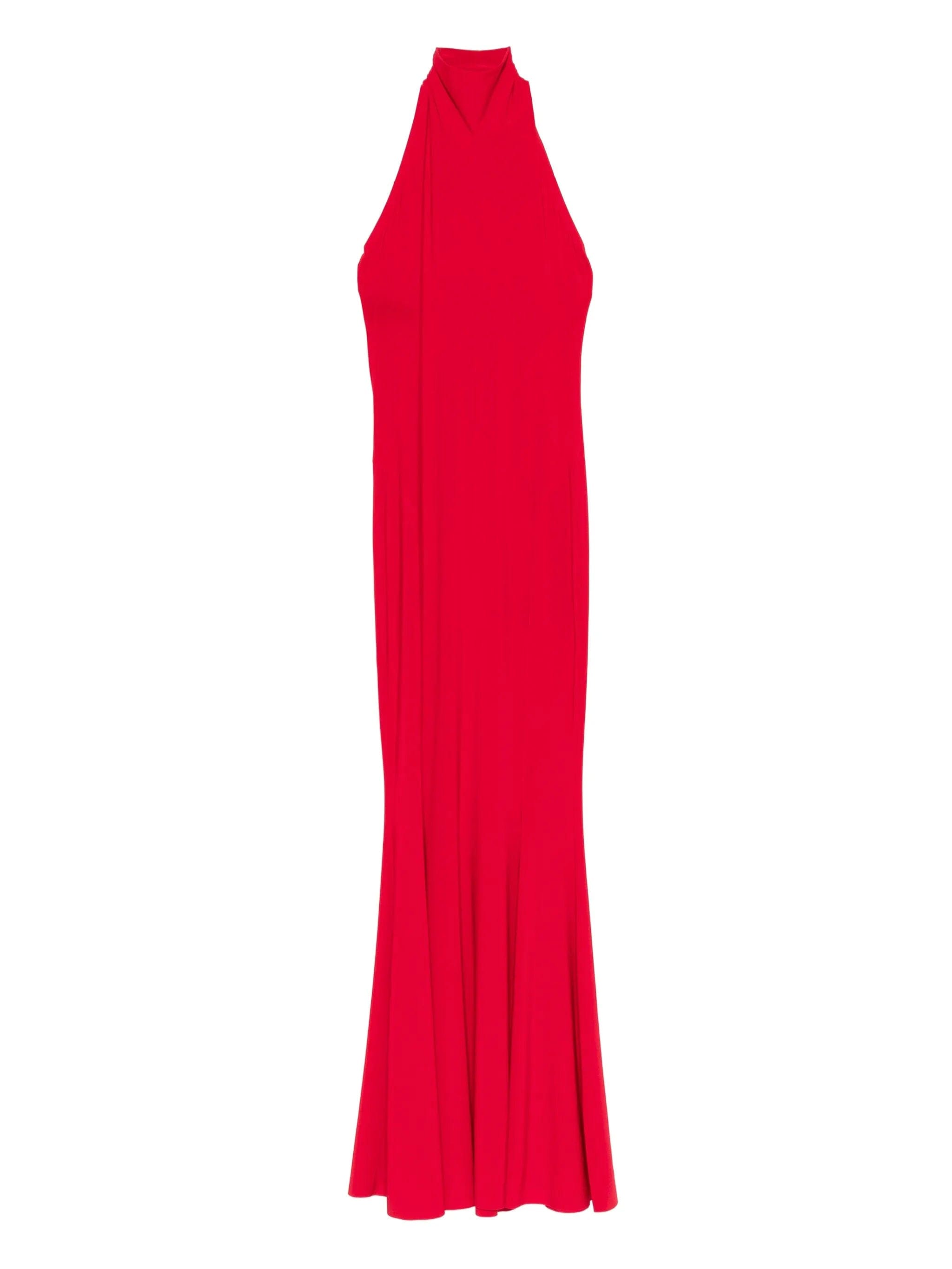 Norma Kamali halterneck flared dress