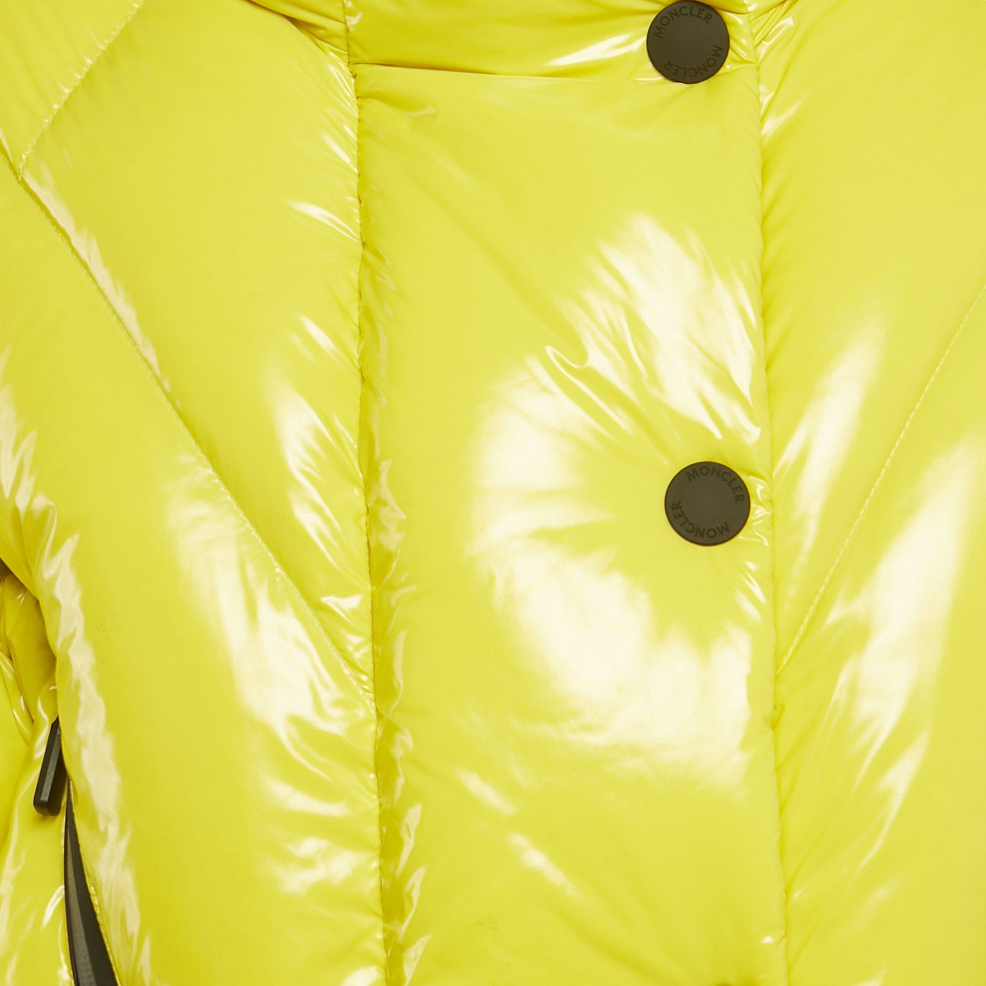 Moncler Grenoble Yellow Nylon Down Ski Jacket