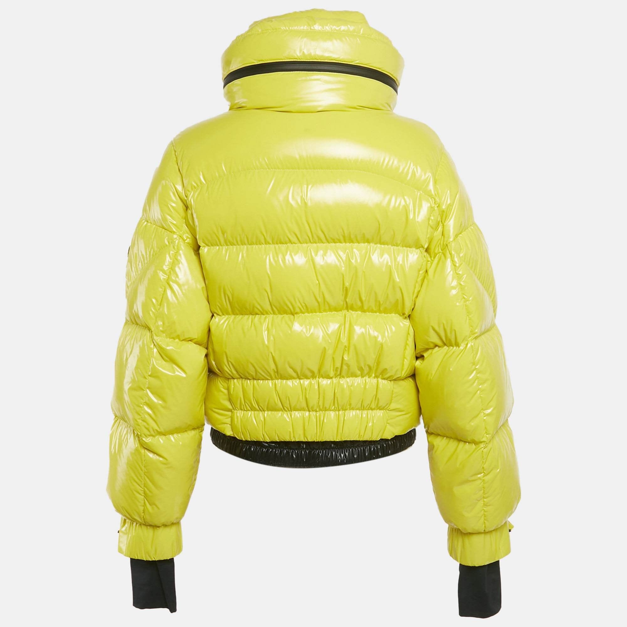 Moncler Grenoble Yellow Nylon Down Ski Jacket