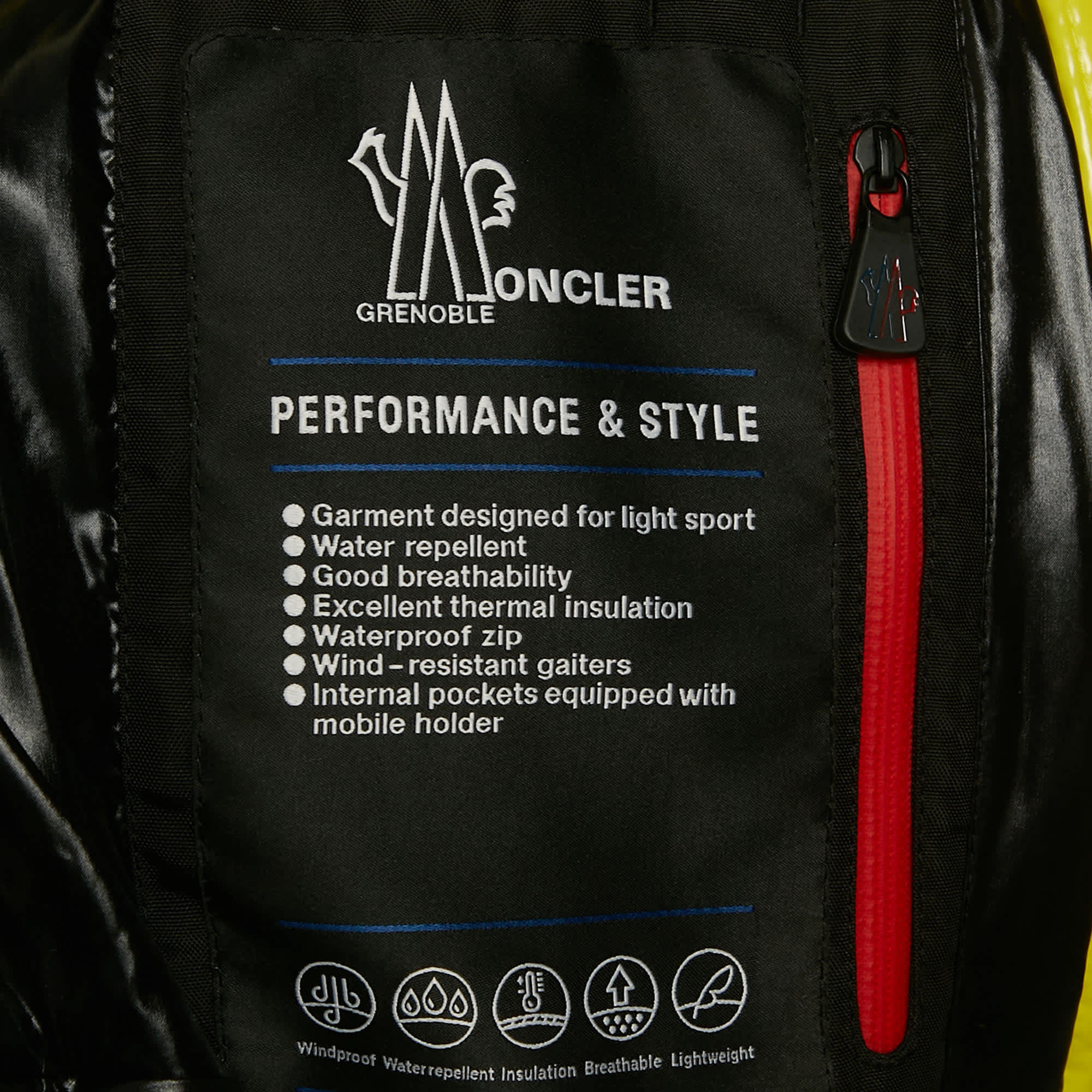 Moncler Grenoble Yellow Nylon Down Ski Jacket