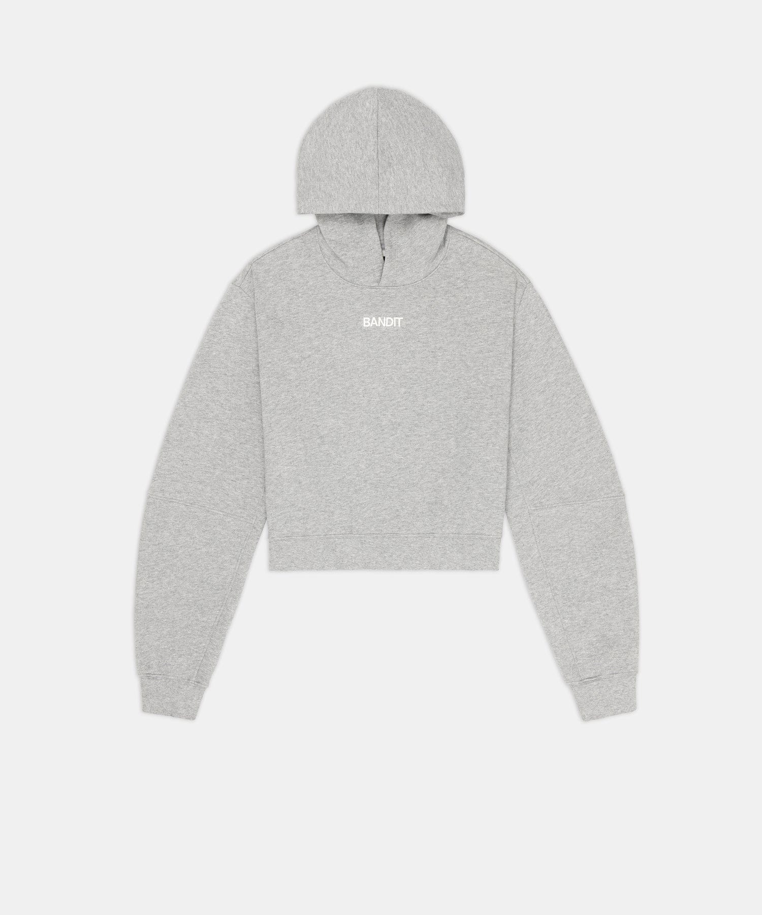 Bandit Running Bandit Womens Stitch Logo Cropped Hoodie Heather Grey
