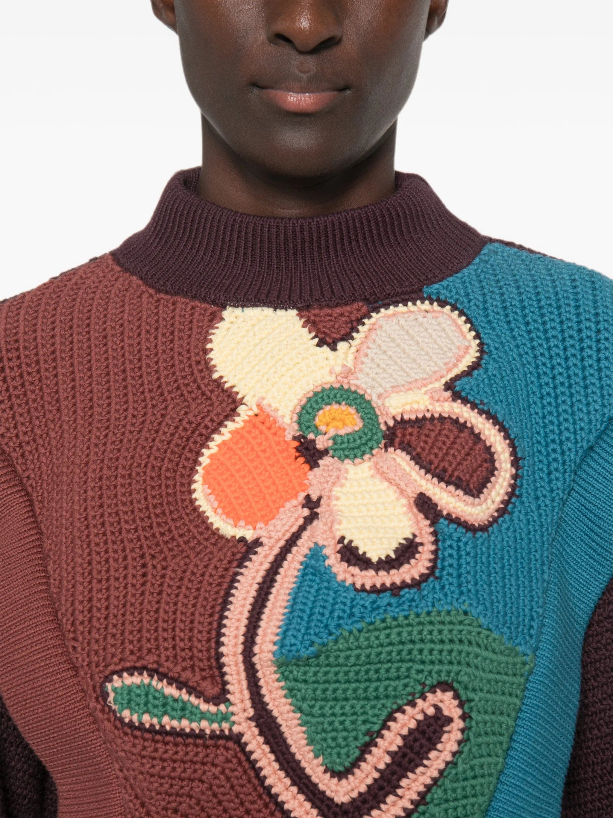 Alemais floral - intarsia balloon - sleeve sweater