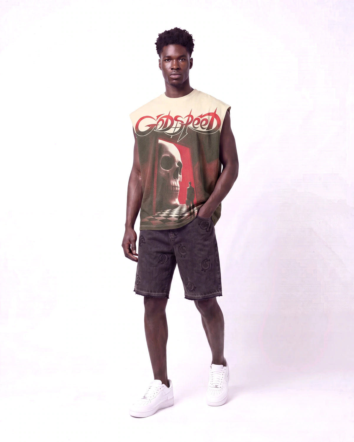 Godspeed Fate's Doorstep Sleeveless T-Shirt Bone