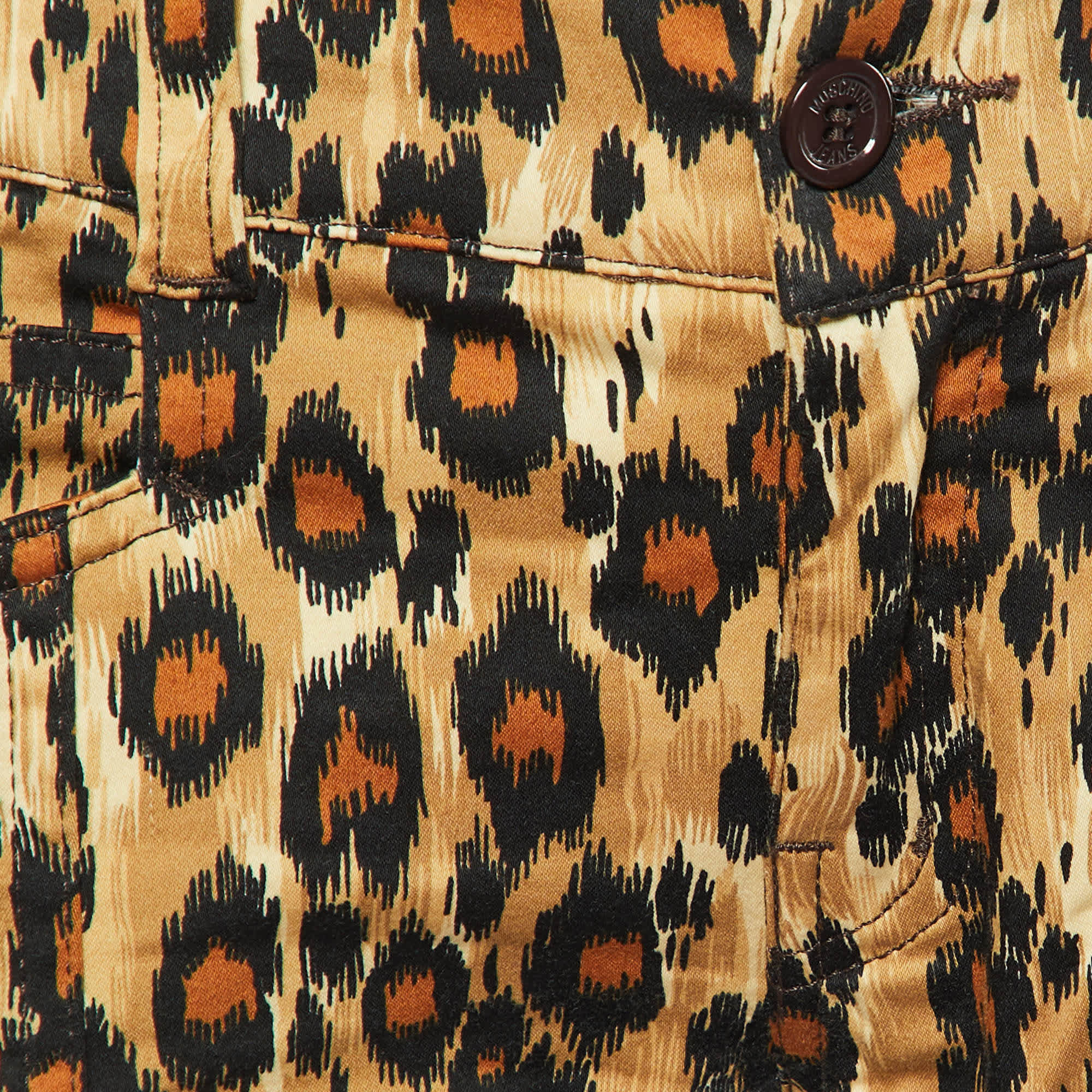 Moschino Jeans Multicolor Animal Printed Cotton Capri Pants