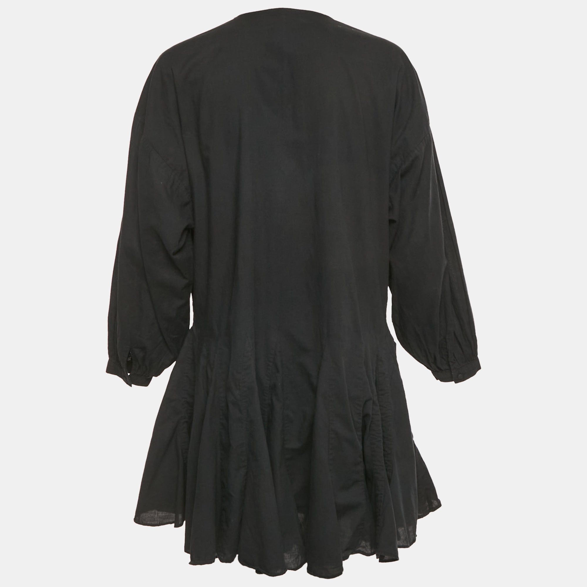 Anine Bing Black Cotton Flared Mini Dress