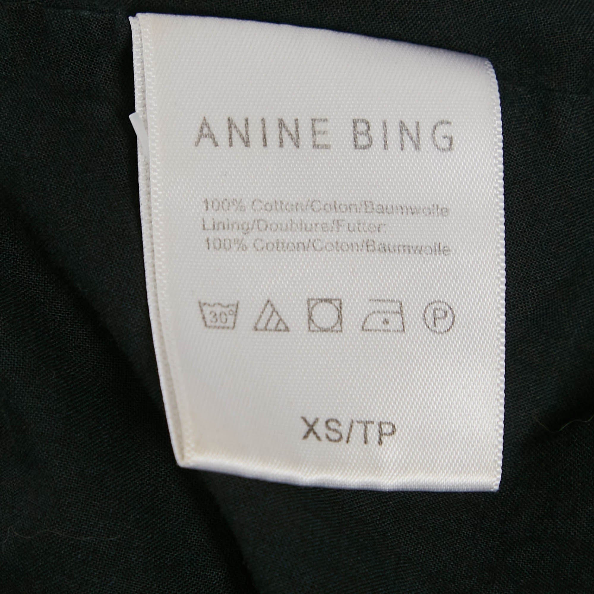 Anine Bing Black Cotton Flared Mini Dress