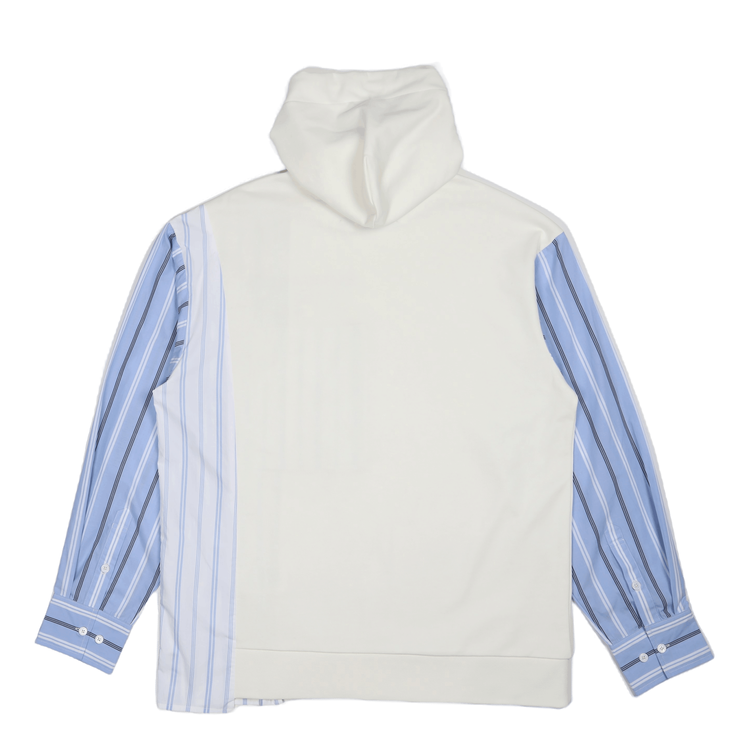 Feng Chen Wang Jersey Shirting Panelled Hoodi White