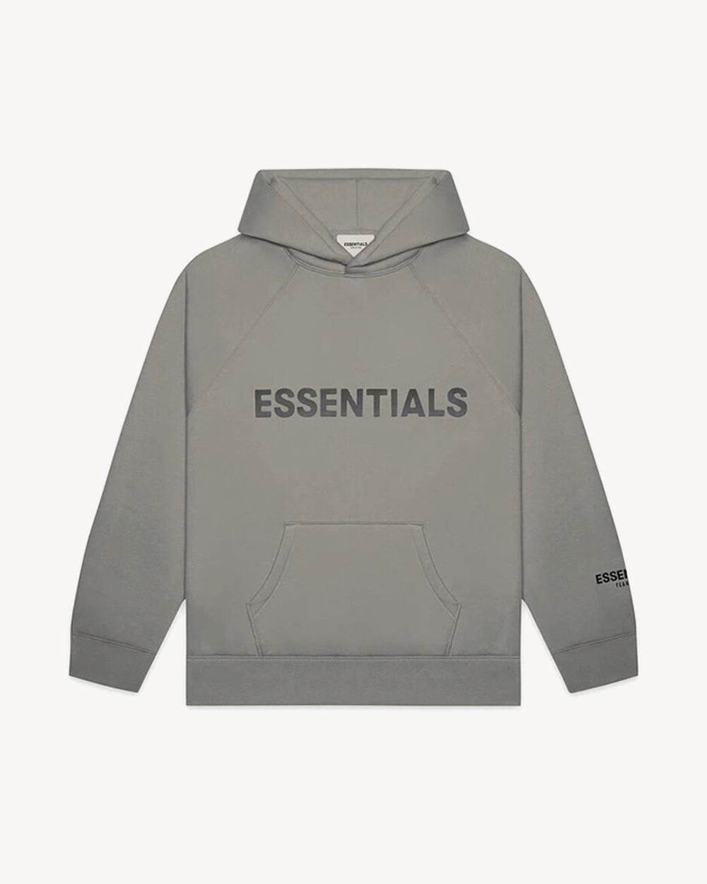 FOG ESSENTIALS SS20 SILICON APPLIQUE LOGO CEMENT HOODIE