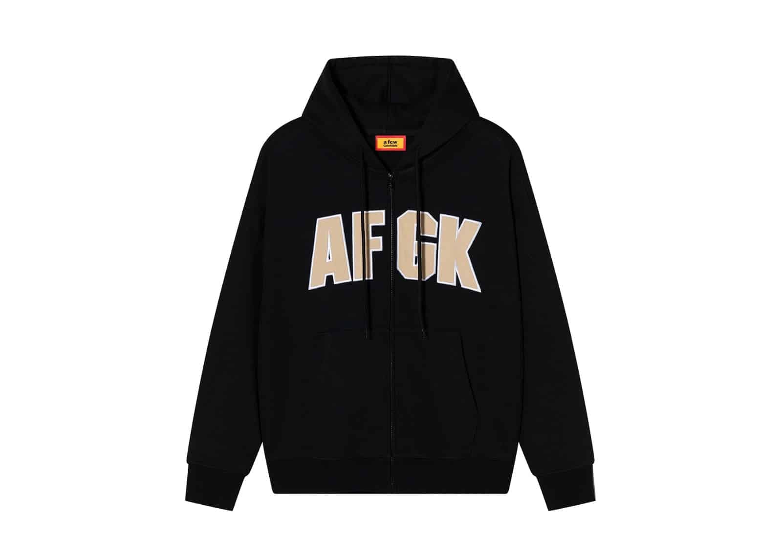 A Few Good Kids Contrast Patch Logo Zip Up Hoodie Black