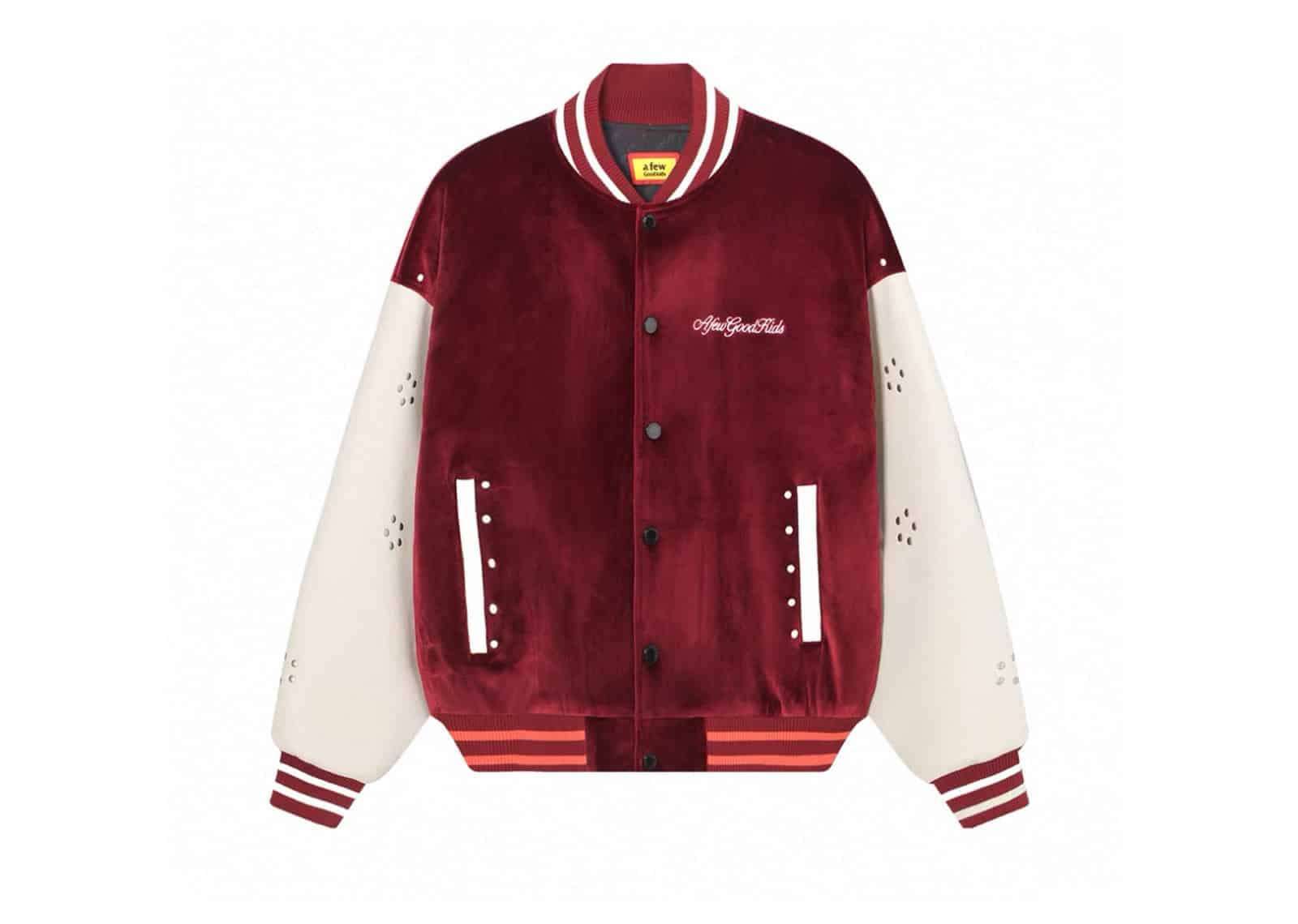 A Few Good Kids Velvet Varsity Jacket Red
