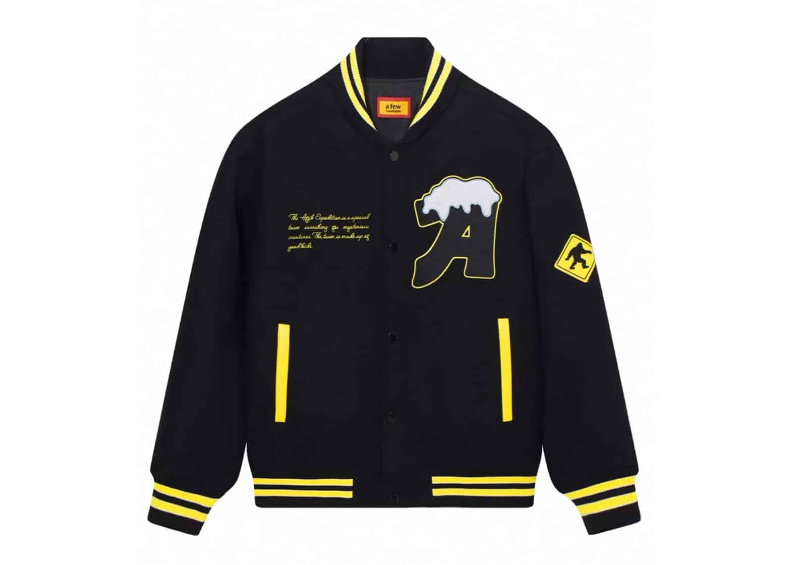 A Few Good Kids Snow Logo Baseball Jacket Black