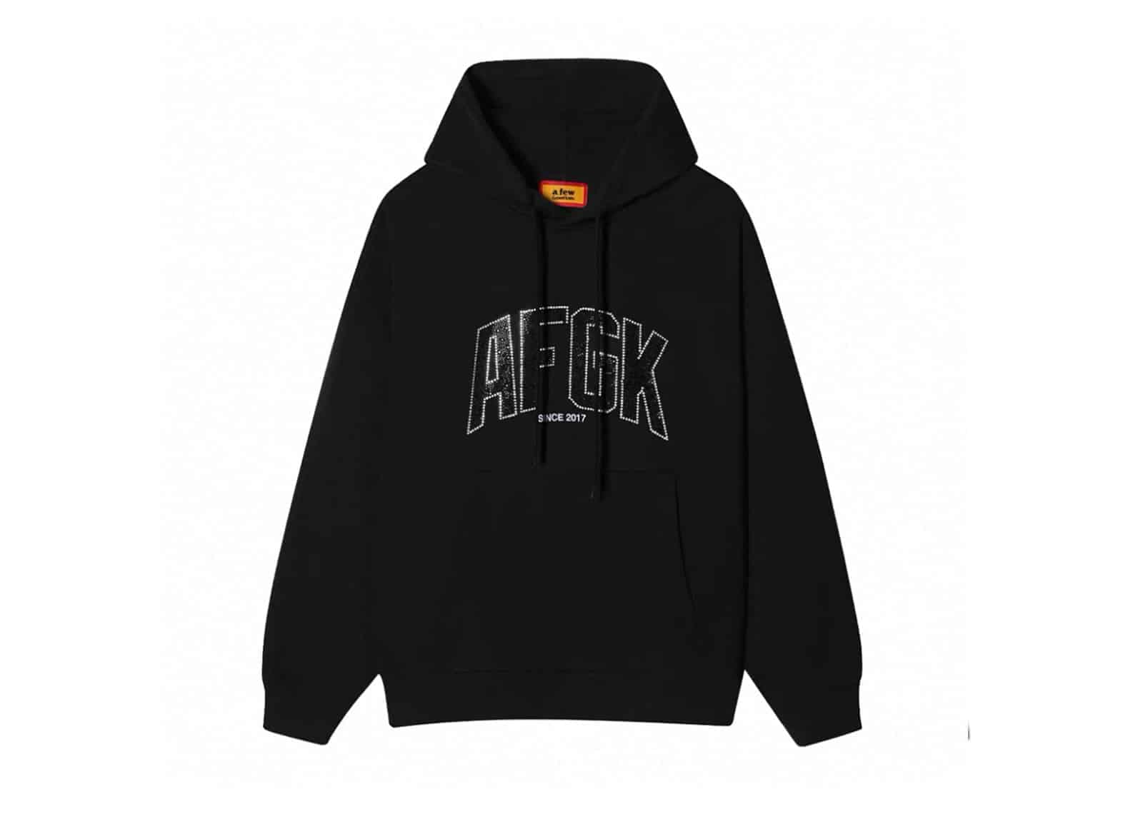 A Few Good Kids Raindrops Rhinestone Hoodie Black