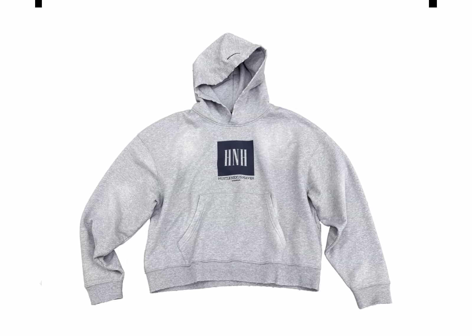 Haonanhuang Destroyed Washed Hoodie Grey H404
