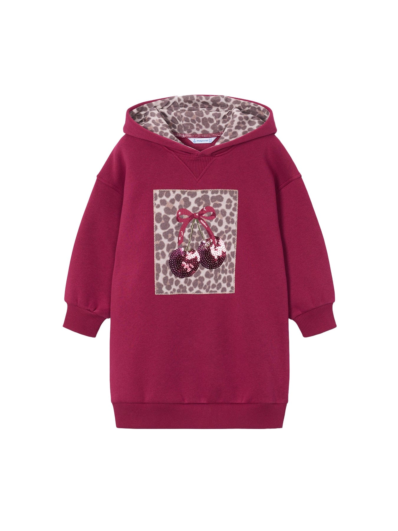 Mayoral Kids' Hooded Sweat Dress Pink
