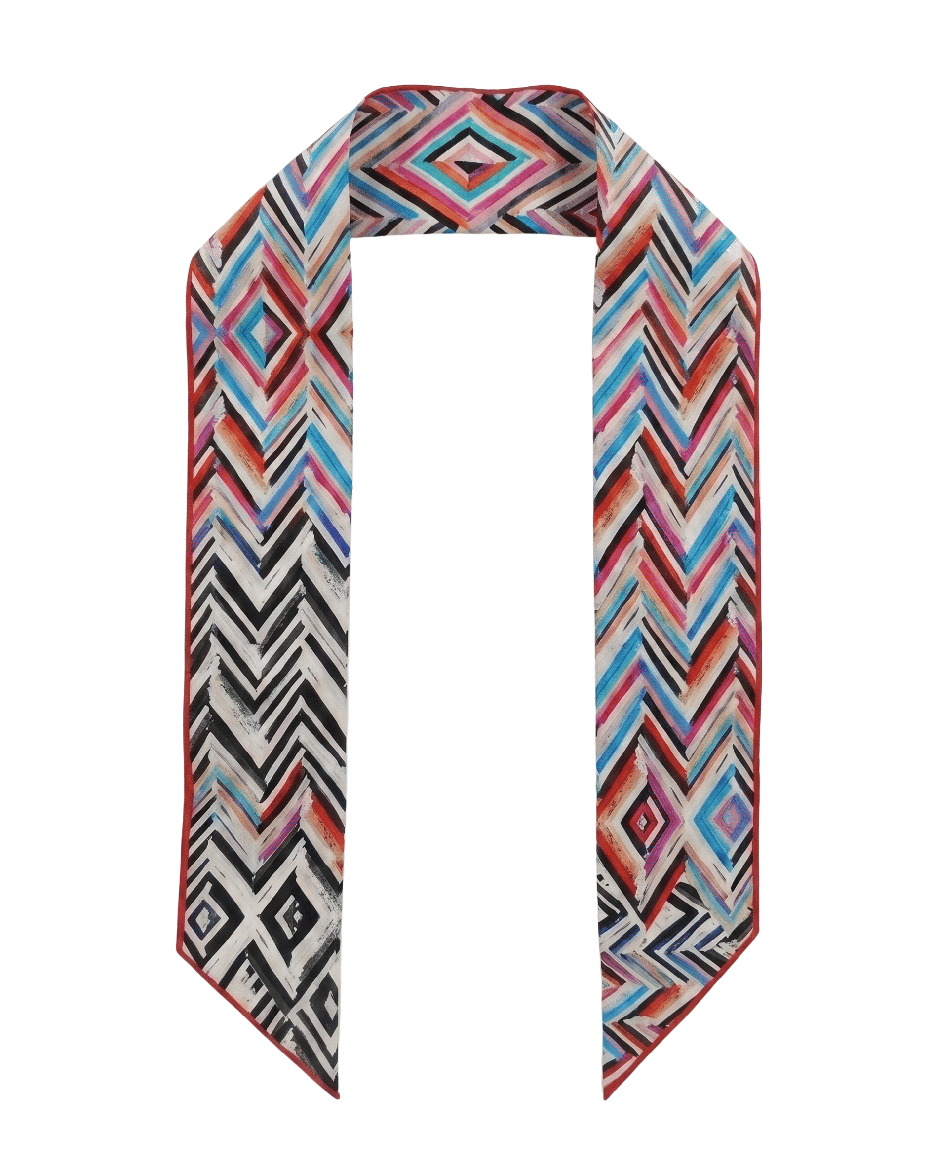 Missoni Multicolor Silk Classic Chevron Ribbon Scarf