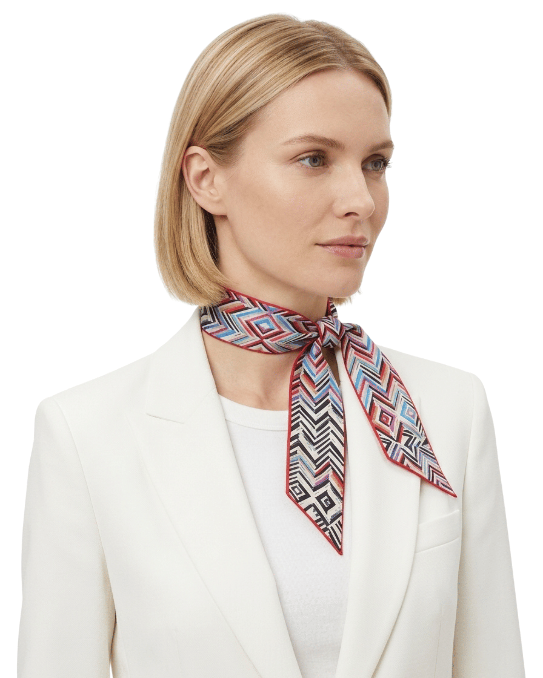 Missoni Multicolor Silk Classic Chevron Ribbon Scarf
