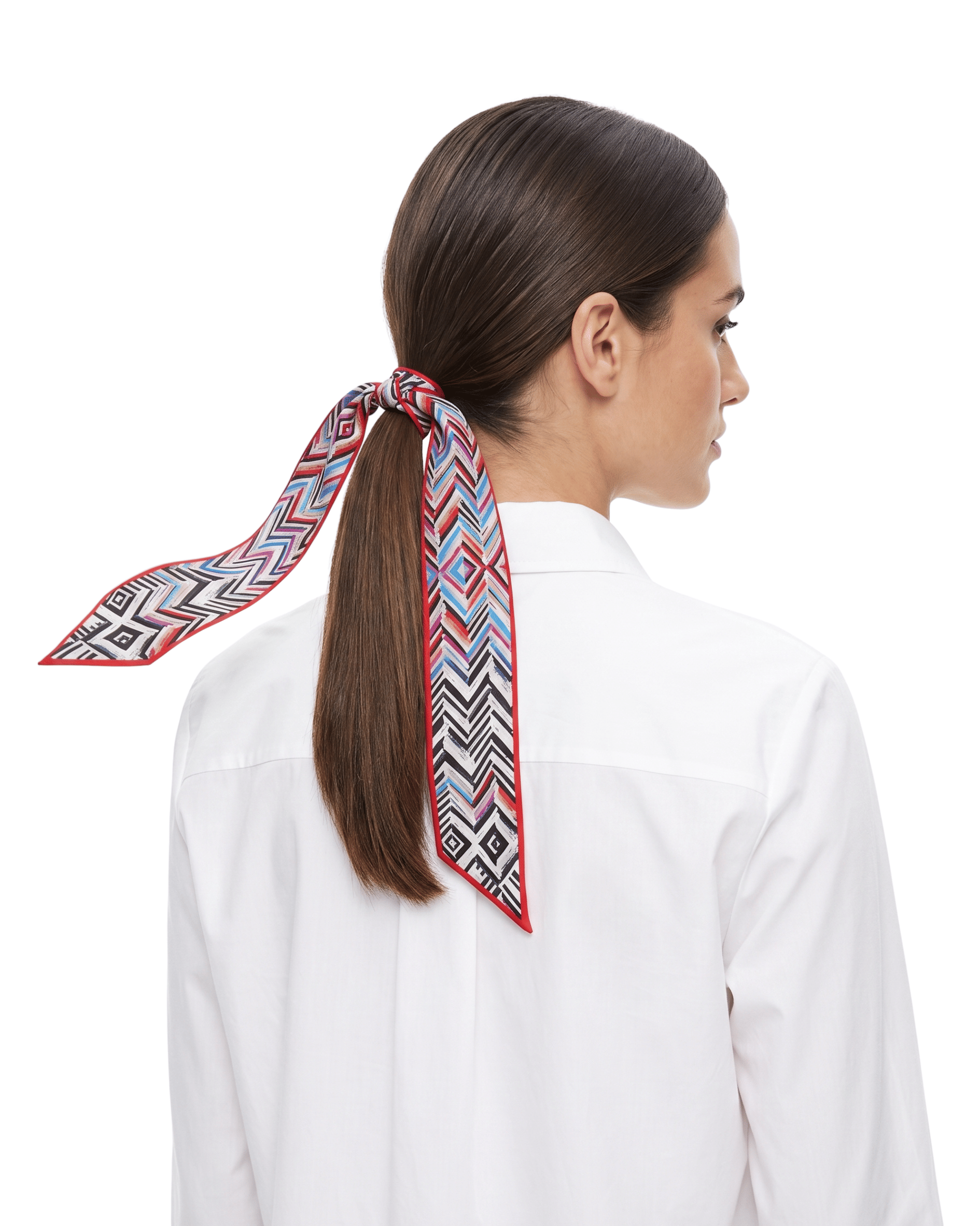 Missoni Multicolor Silk Classic Chevron Ribbon Scarf