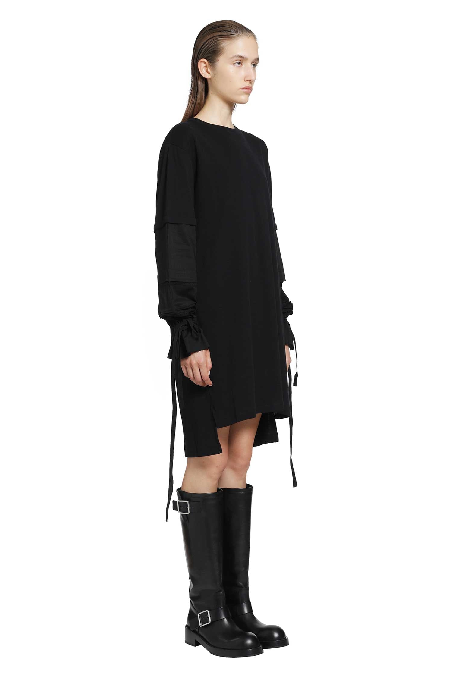 ANN Demeulemeester Lucina T - Shirt Dress with Light Cotton Sleeves