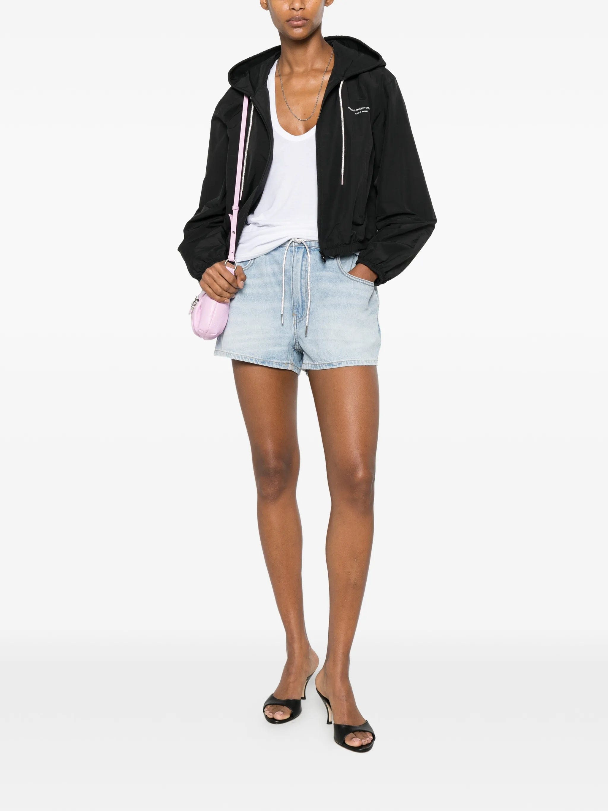 Alexander Wang marathon crystal - drawstring shorts