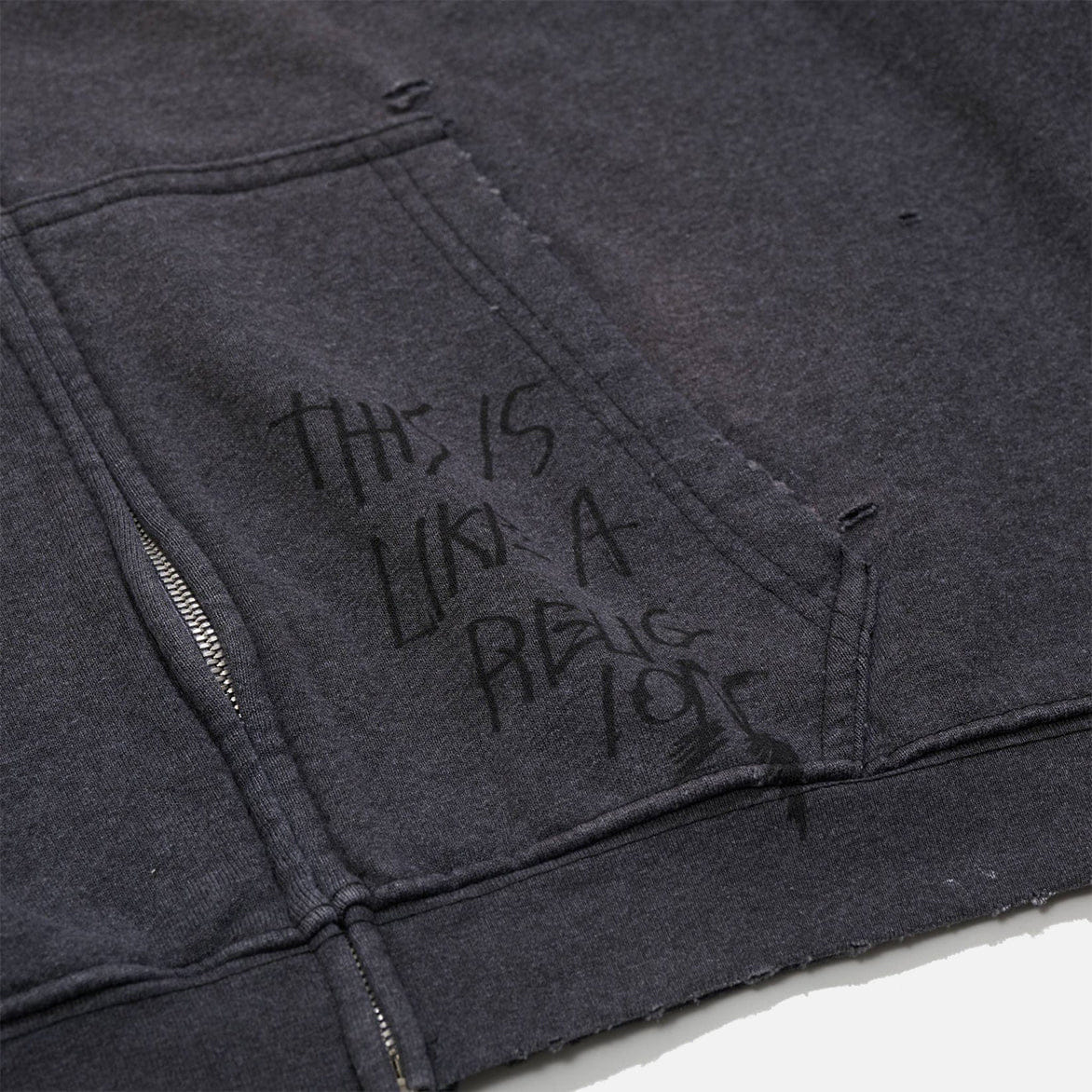 PALY CARRYING THE MESSAGE ZIP HOODIE - VINTAGE BLACK