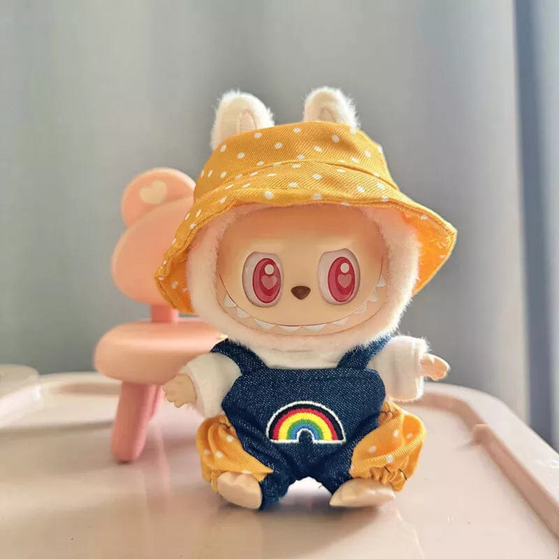 My Store The Monsters Labubu Plush Doll Outfit – Rainbow Jumpsuit & Hat for 6.7 - Inch POP Style Figures (No Doll Included)