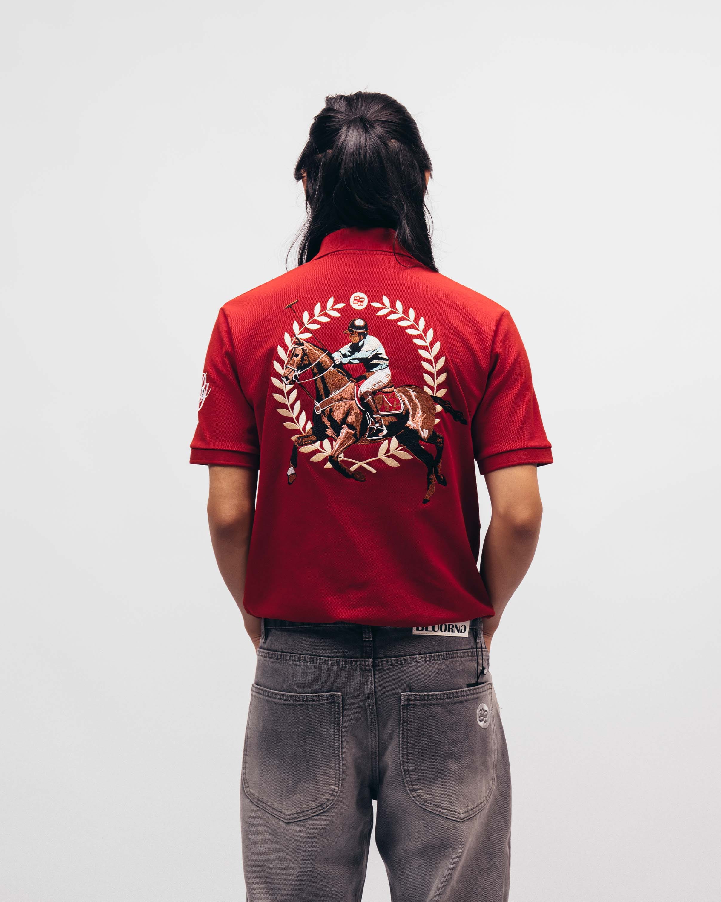 Polo Rush Red Saddle League Polo T - Shirt
