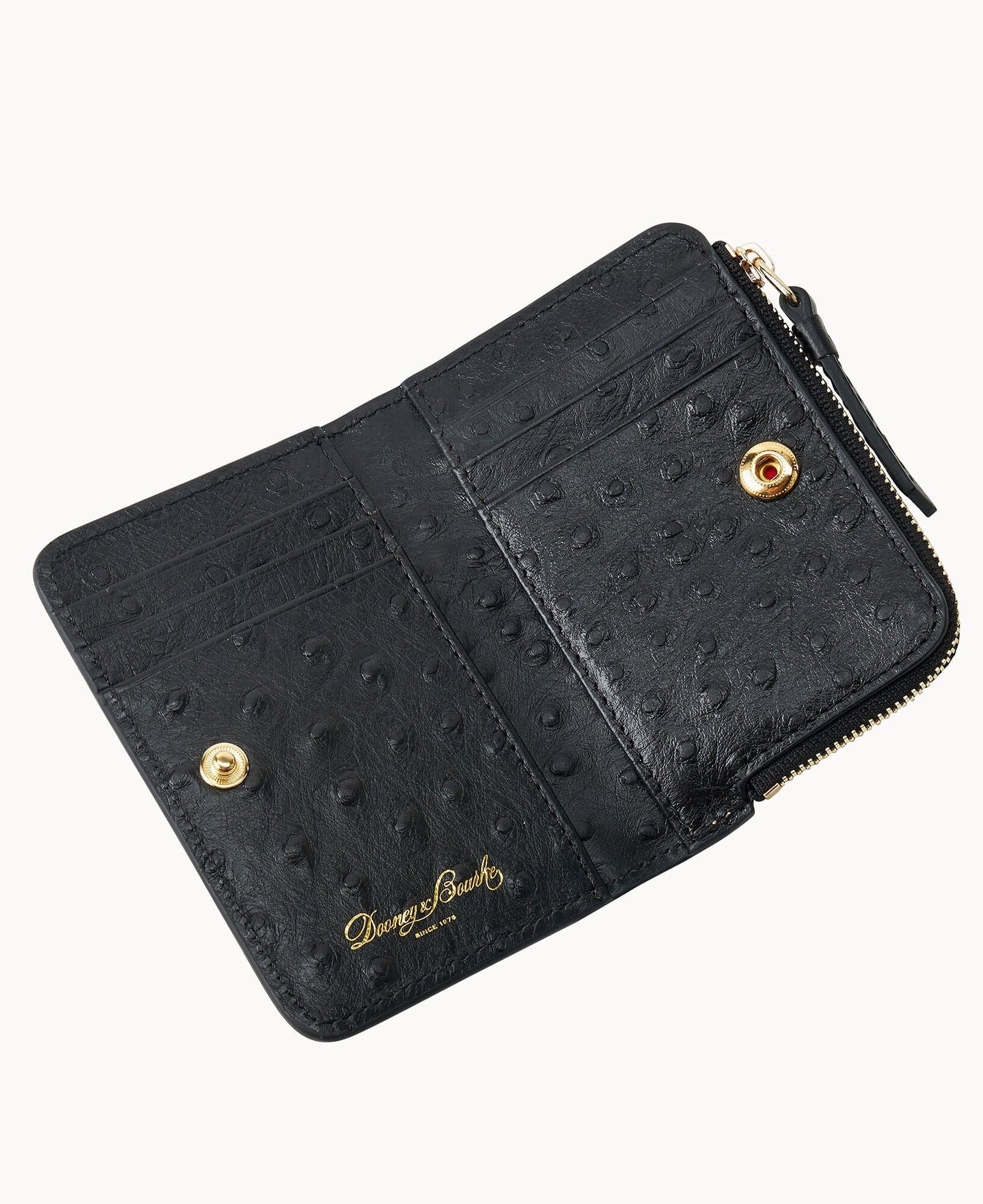Dooney & Bourke Ostrich Zip Credit Card Wallet 12