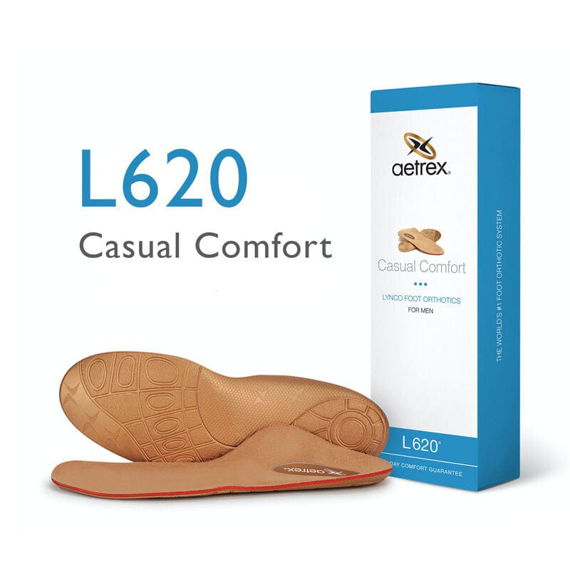 Aetrex L620 Men's Casual Comfort Posted Orthotics (Support For Flat & Low Arches)