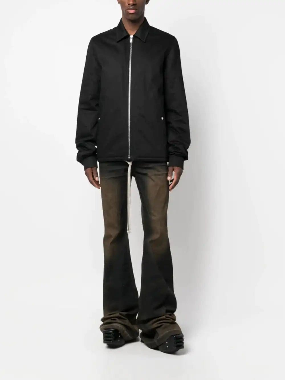 Drkshdw Veste noire zippée à cordon de serrage
