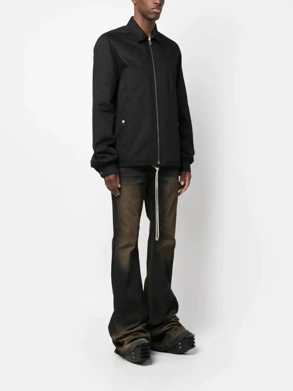 Drkshdw Veste noire zippée à cordon de serrage
