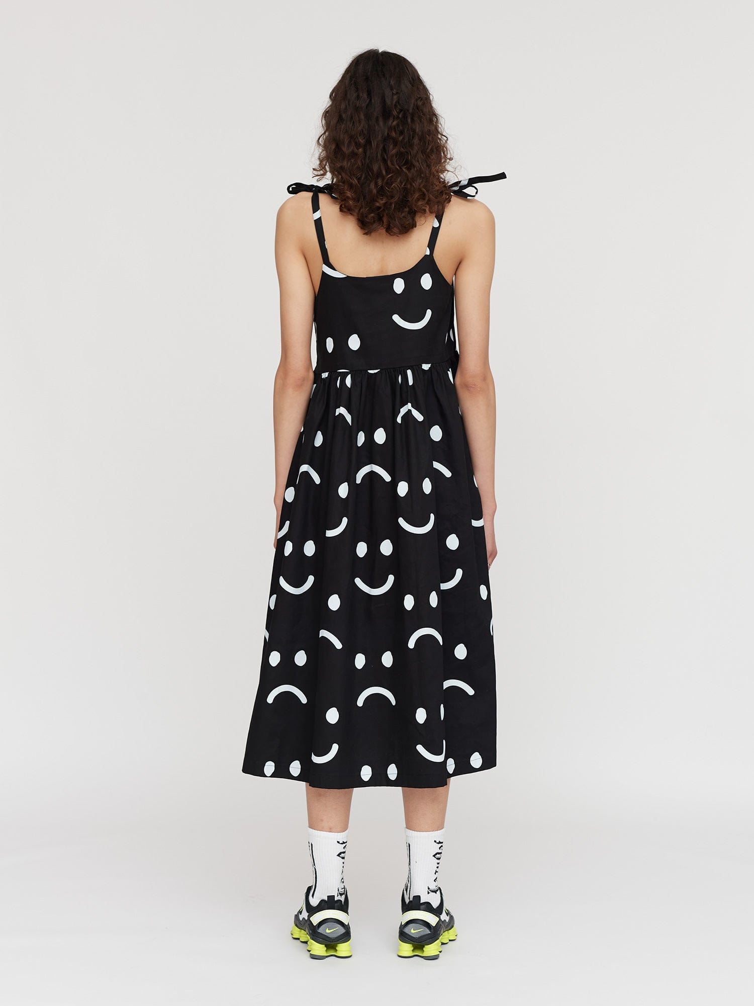 Lazy Oaf Happy Sad Black Tie Shoulder Dress - PRE - ORDER