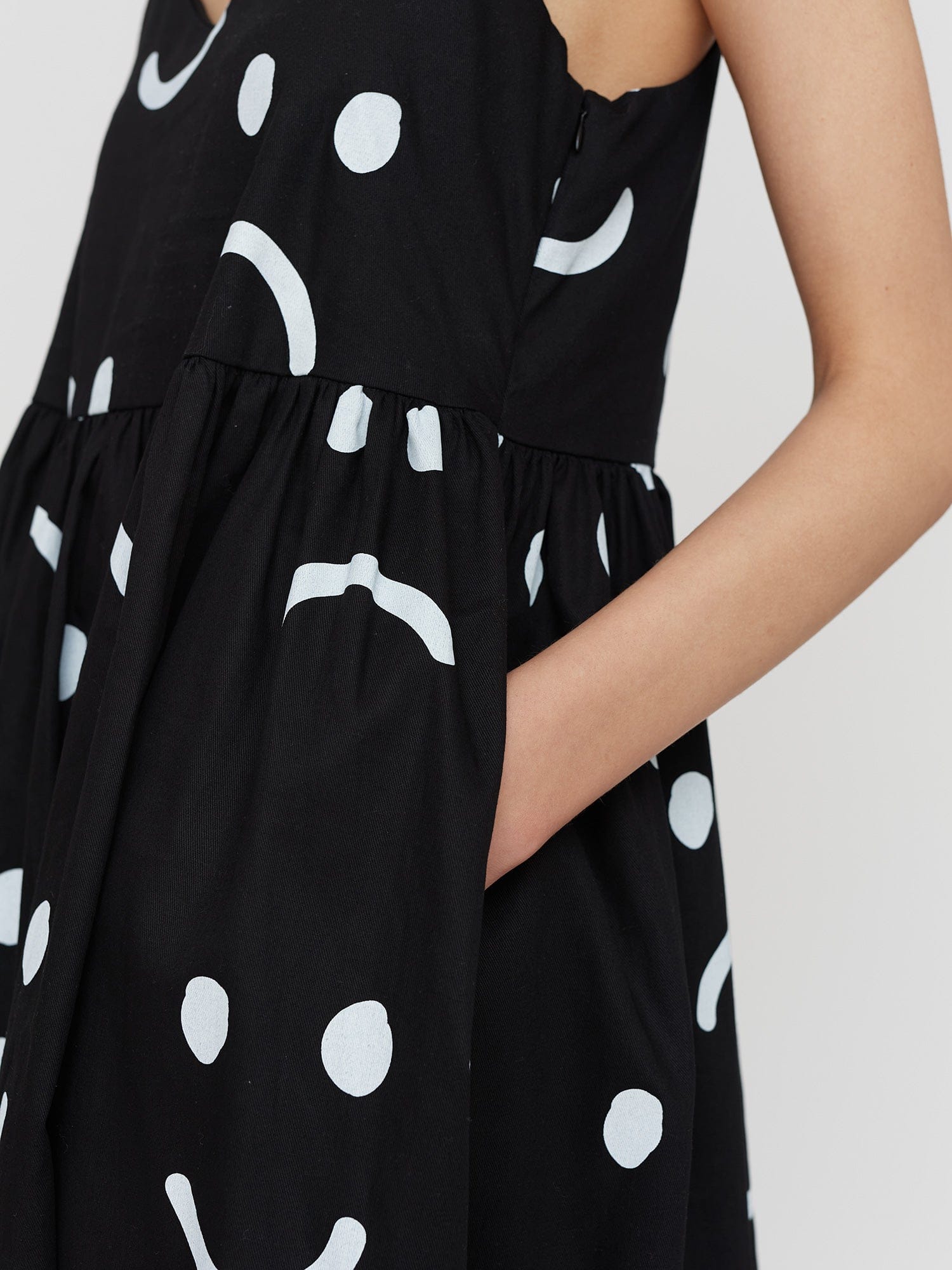 Lazy Oaf Happy Sad Black Tie Shoulder Dress - PRE - ORDER