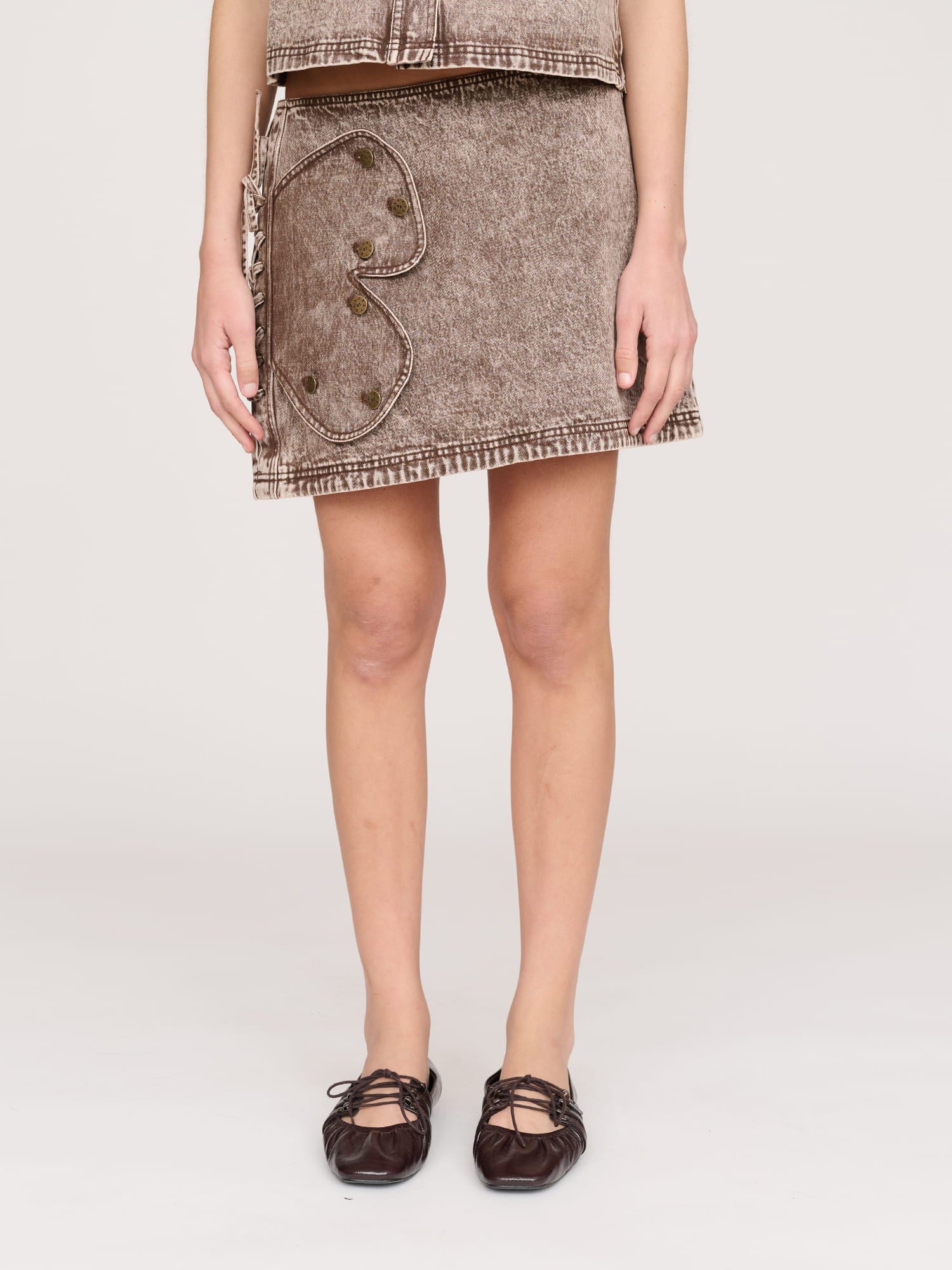 Lazy Oaf Butterflies Denim Skirt