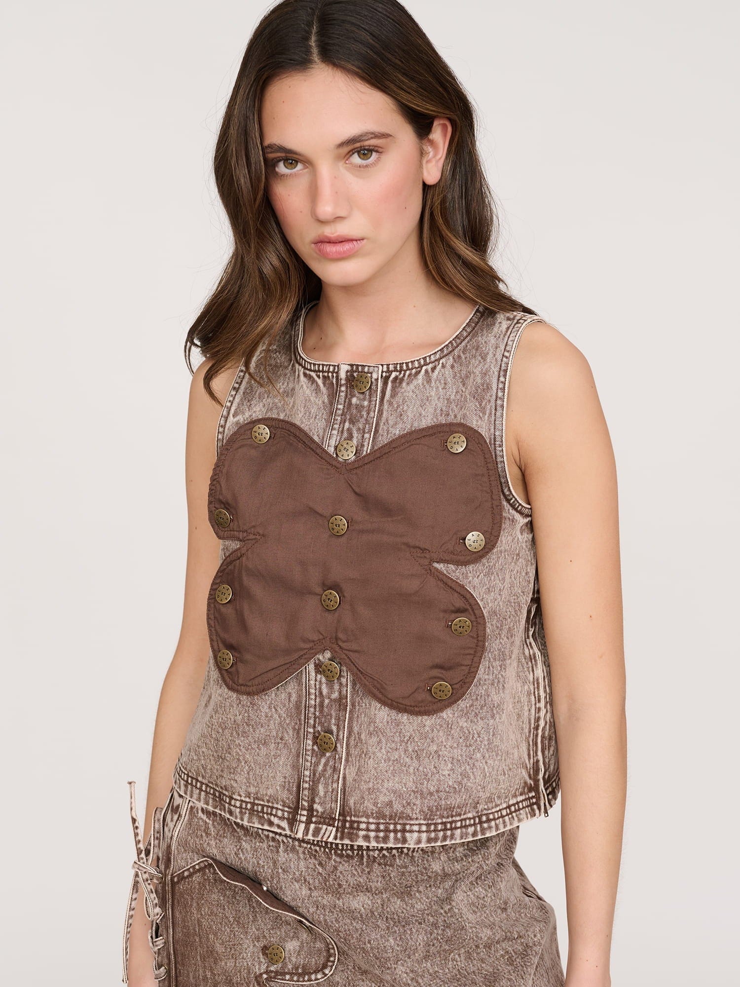 Lazy Oaf Butterflies Denim Top