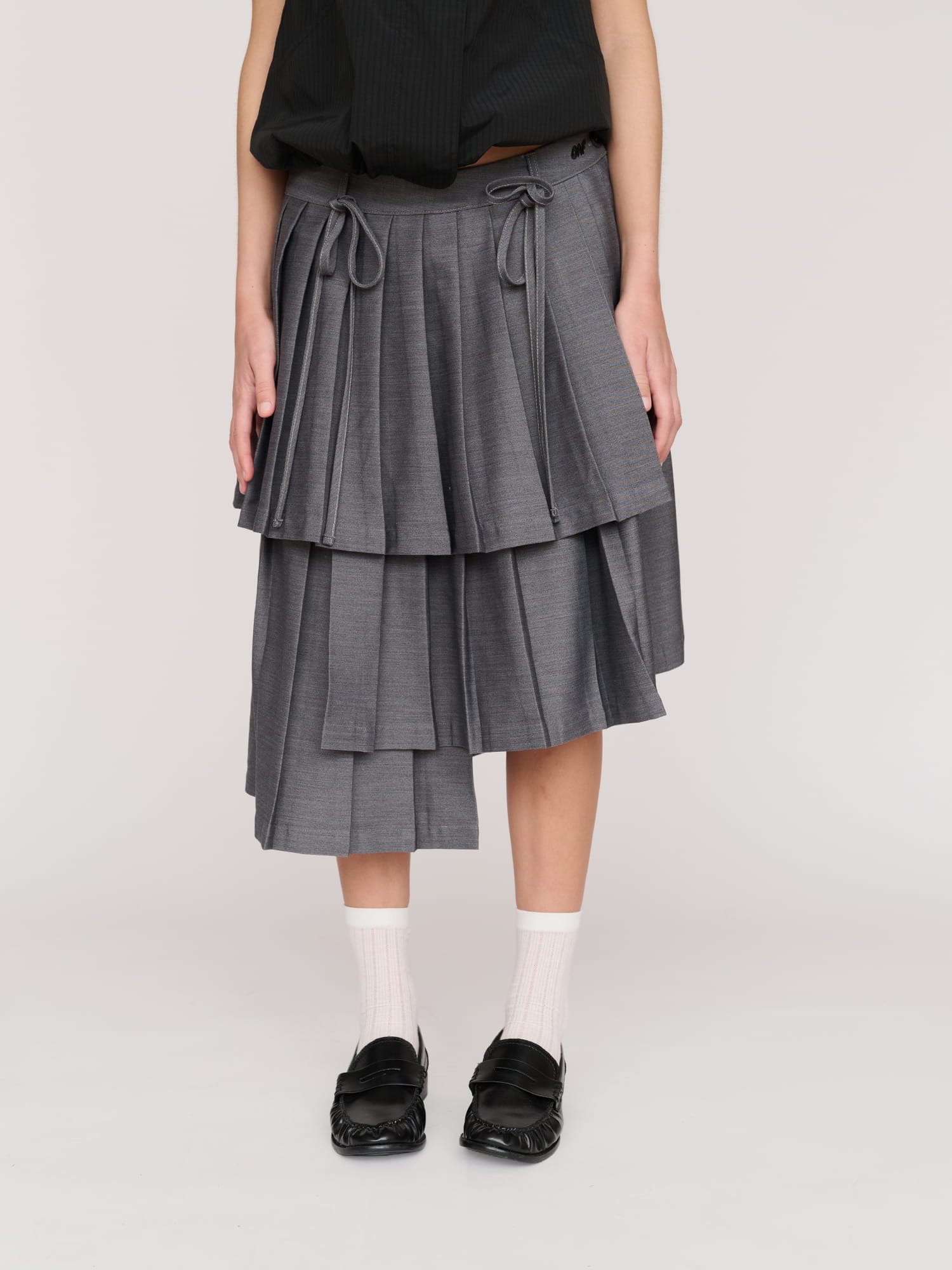 Lazy Oaf Asymmetric Pleated Midi Skirt