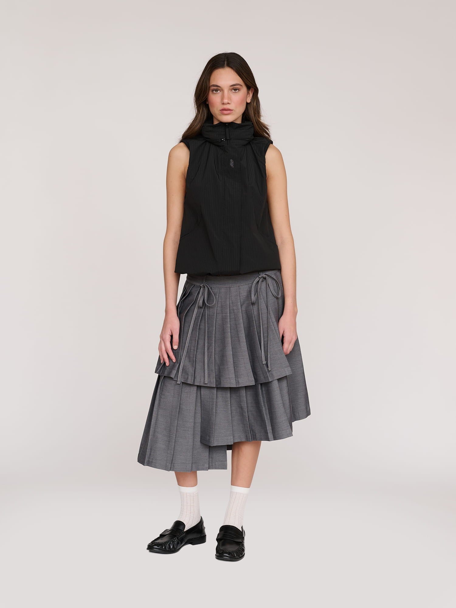 Lazy Oaf Asymmetric Pleated Midi Skirt