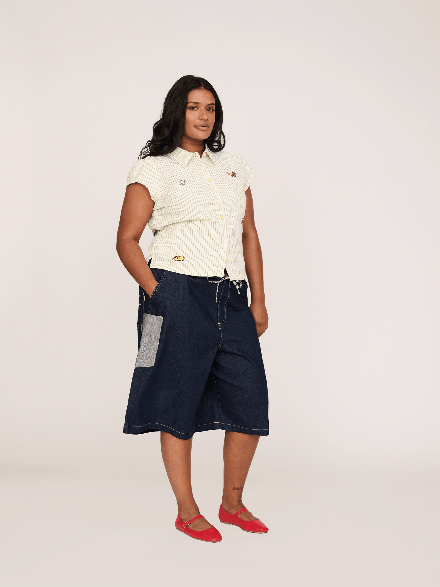 Lazy Oaf Pompompurin Fitted Pinstripe Shirt