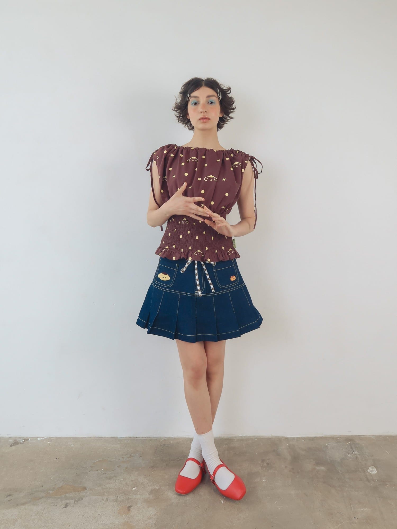 Lazy Oaf Pompompurin Denim Mini Skirt