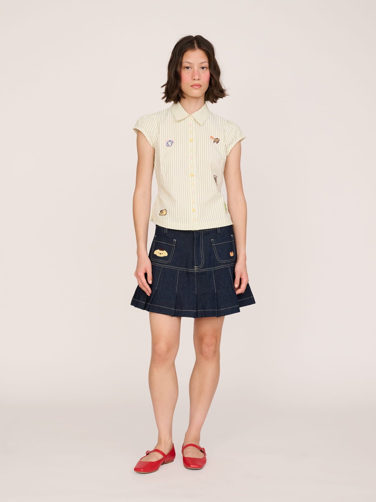 Lazy Oaf Pompompurin Denim Mini Skirt