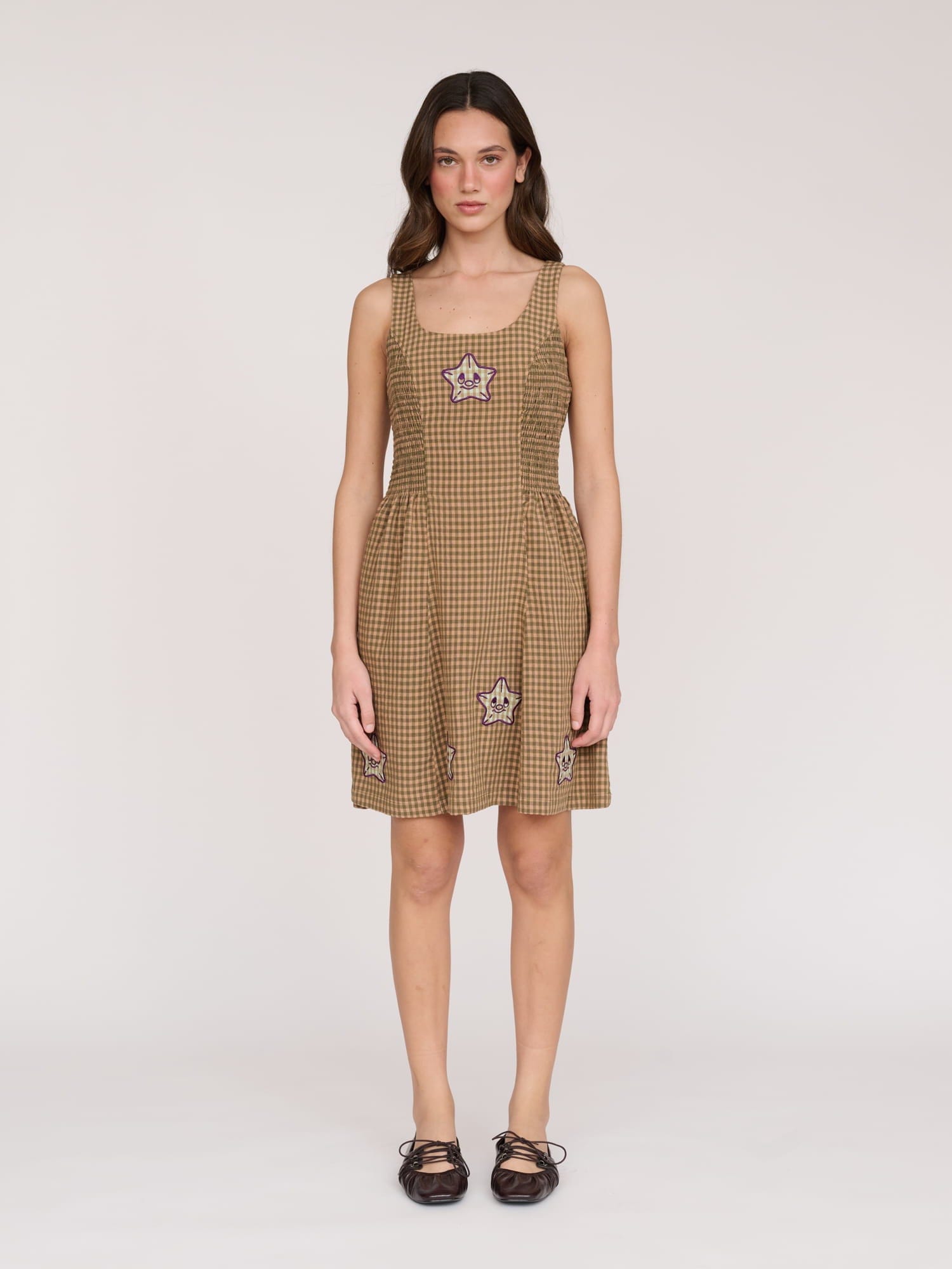 Lazy Oaf Check & Stars Mini Dress