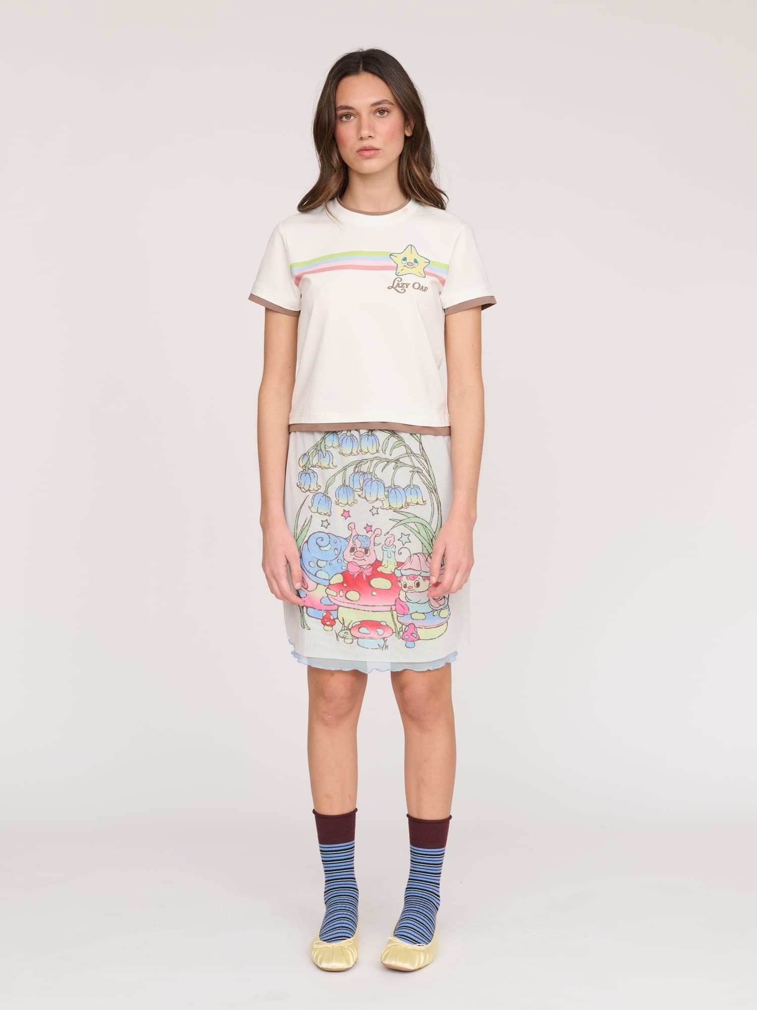 Lazy Oaf Garden Mesh Midi Skirt