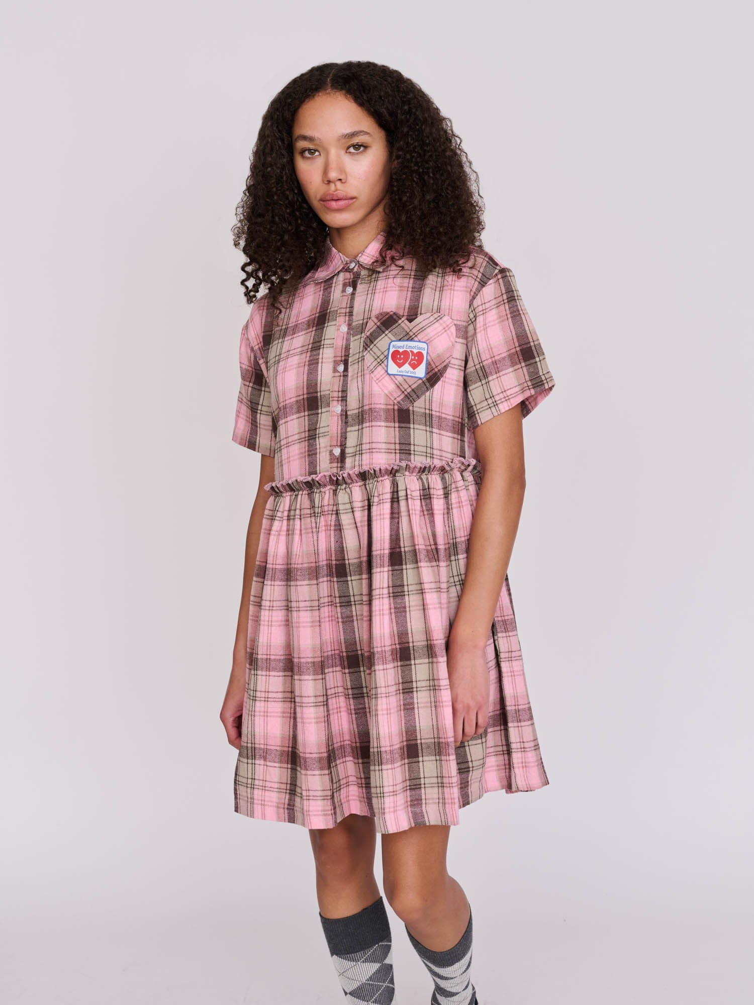 Lazy Oaf Checked Heart Pocket Dress