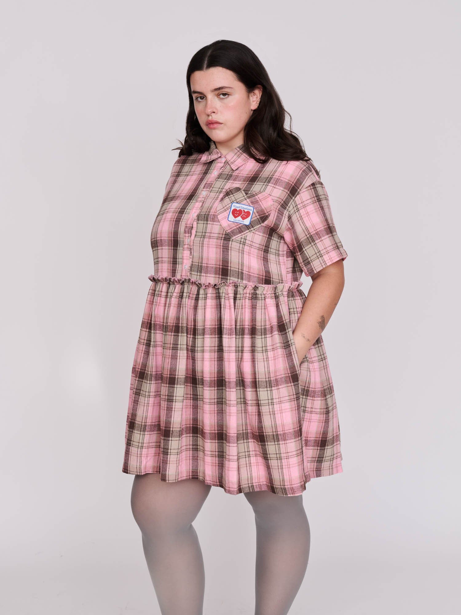 Lazy Oaf Checked Heart Pocket Dress