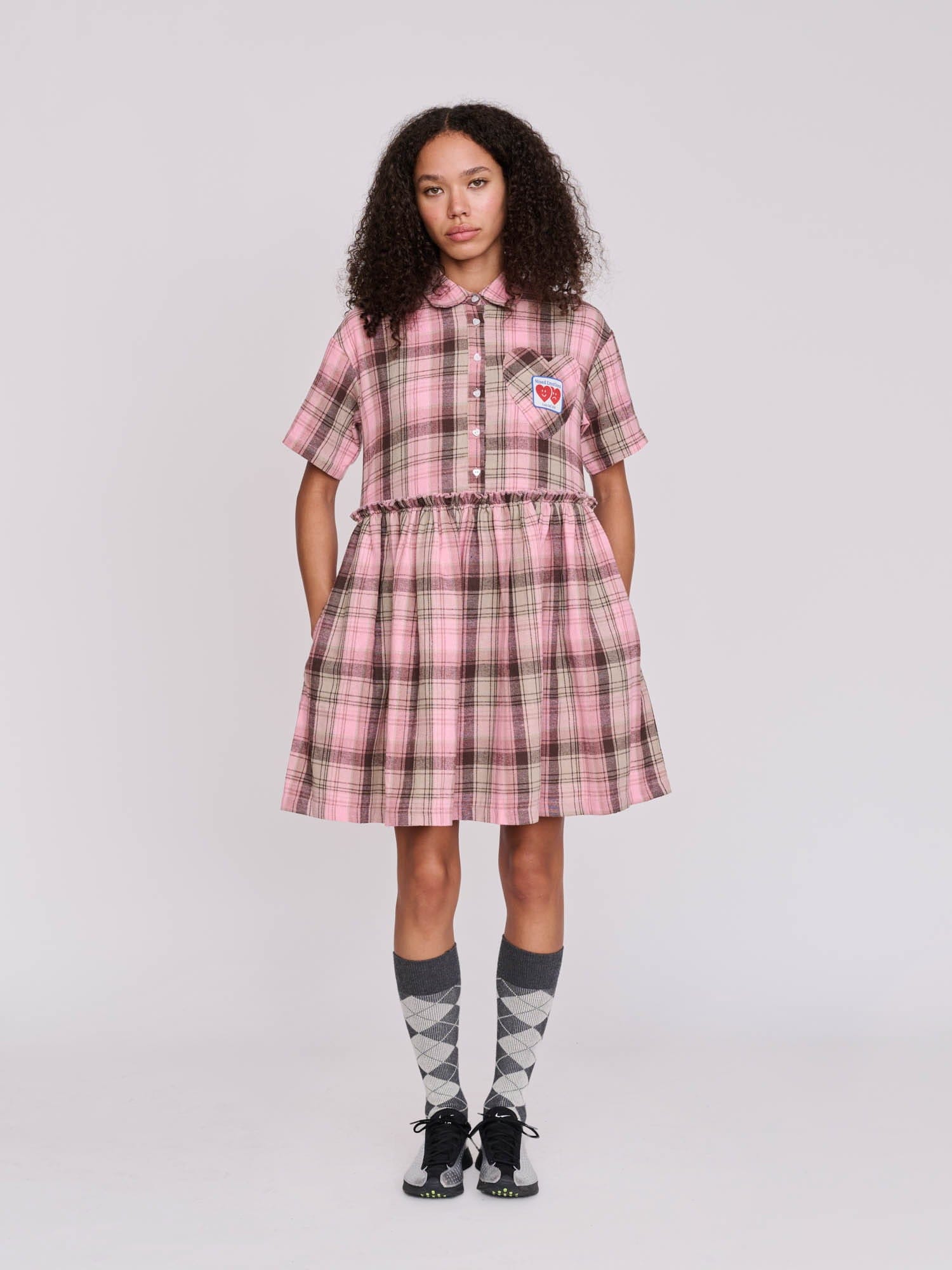 Lazy Oaf Checked Heart Pocket Dress