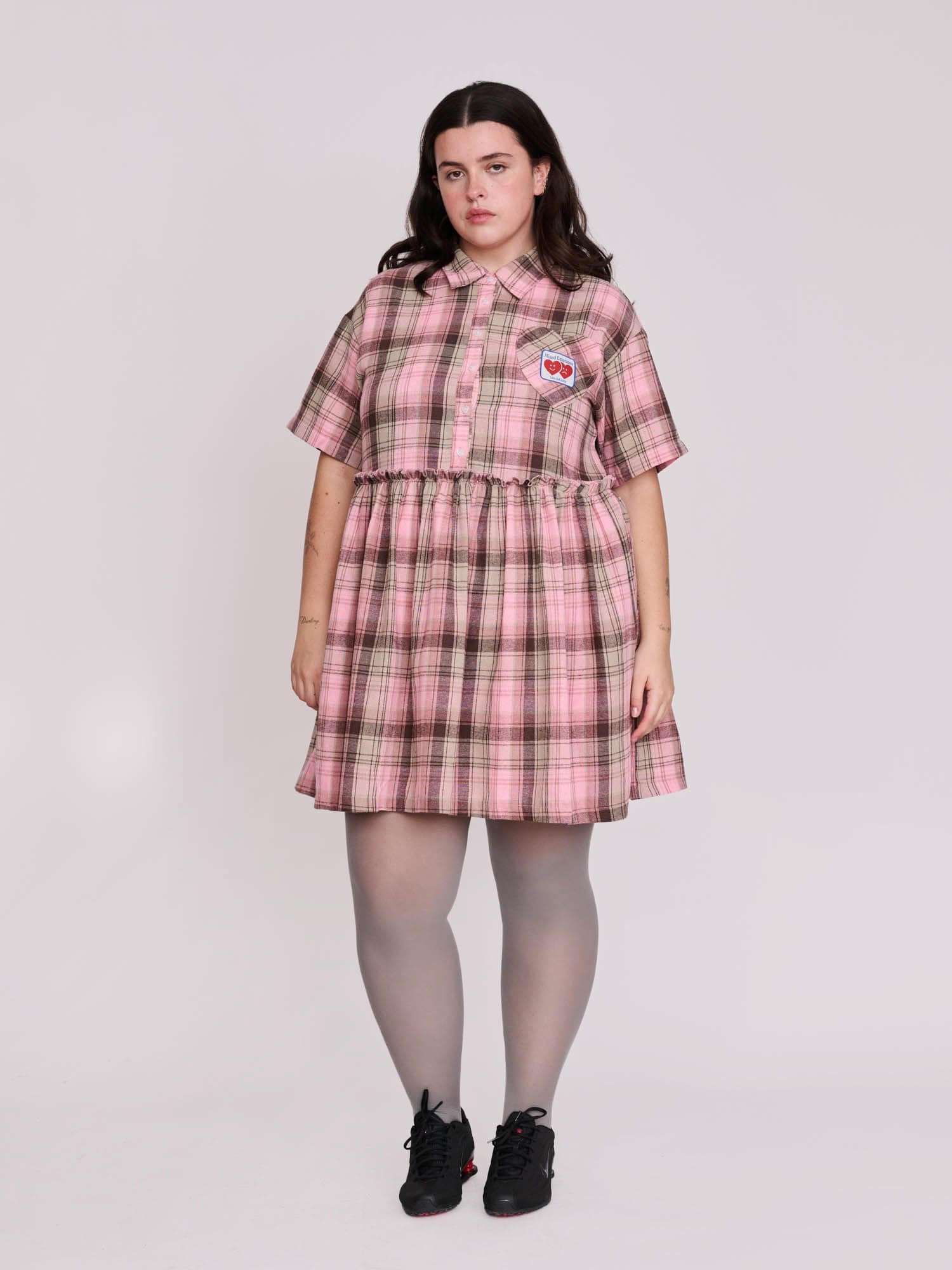 Lazy Oaf Checked Heart Pocket Dress
