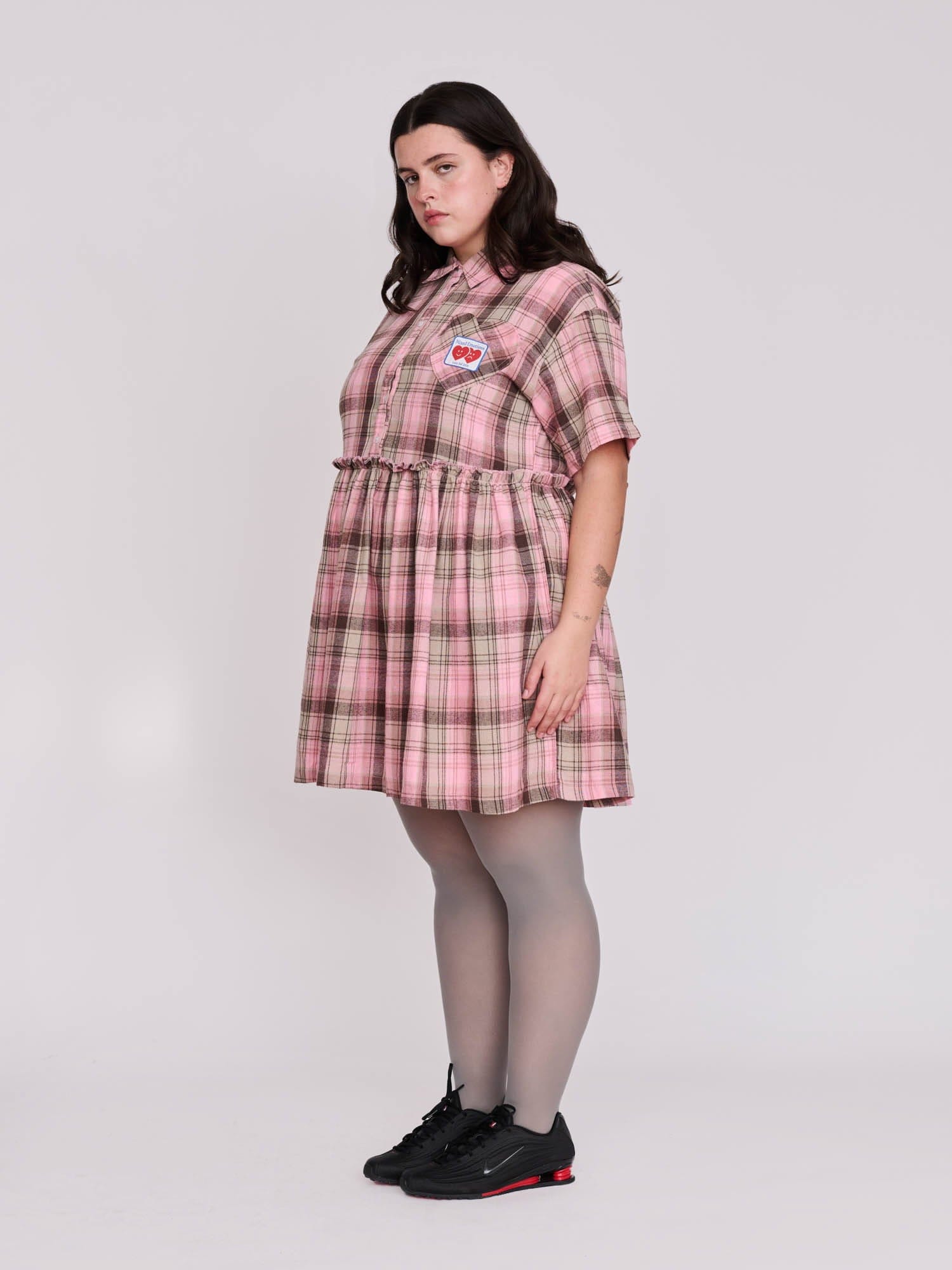 Lazy Oaf Checked Heart Pocket Dress