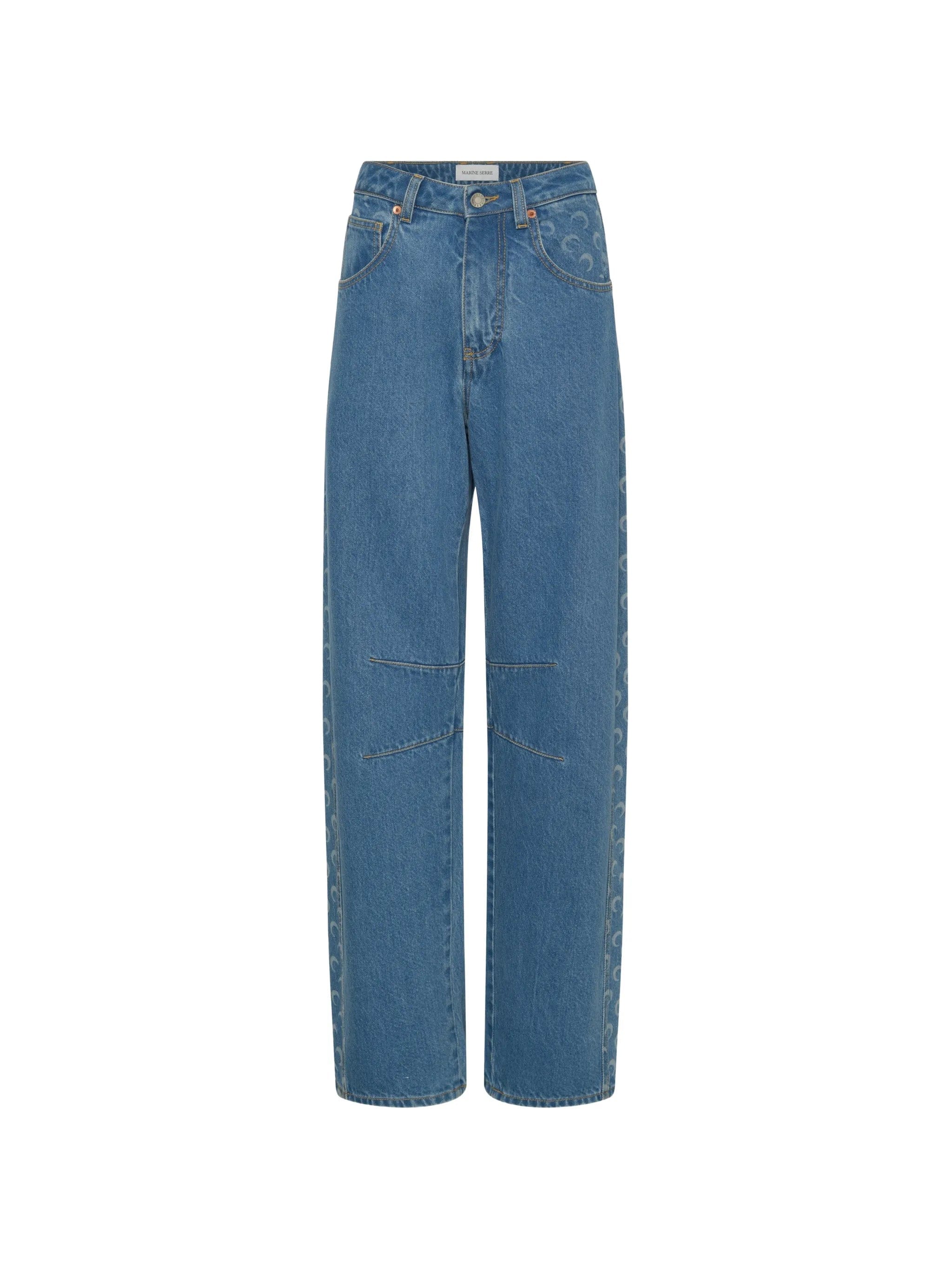 Marine Serre Moon - print barrel jeans