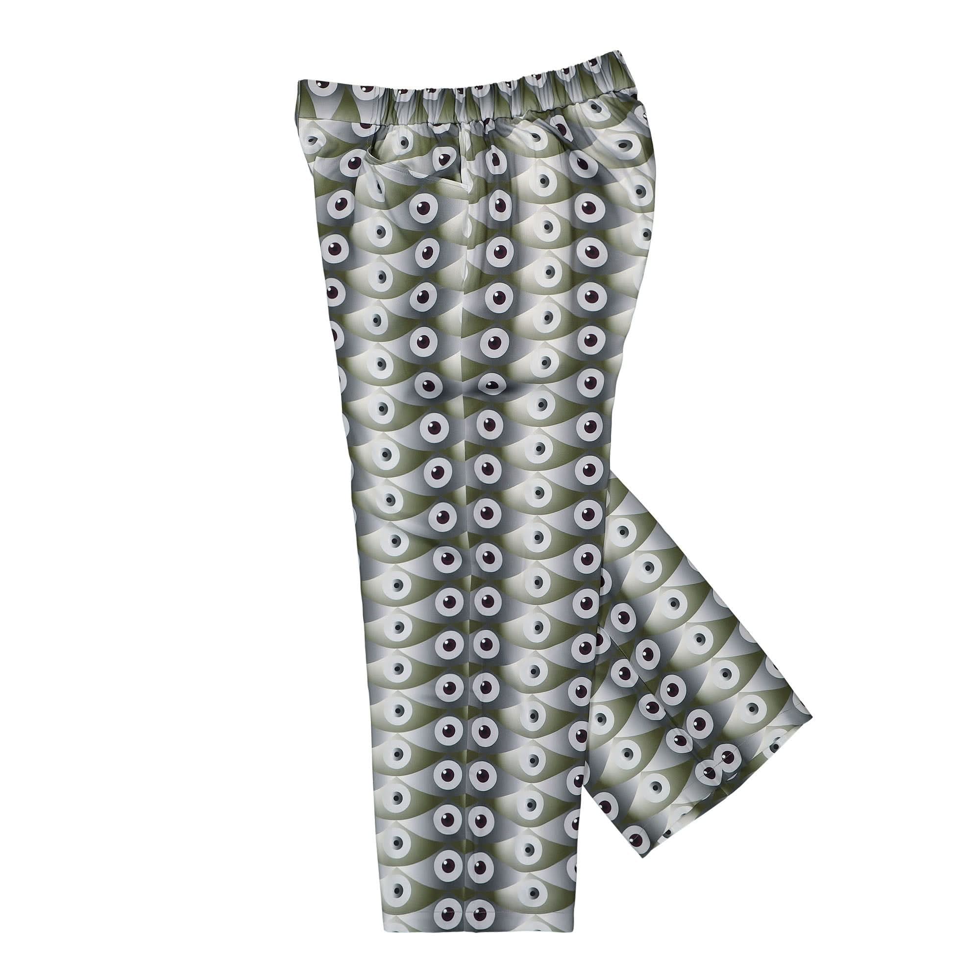 Gmbh Dogu Eye Print Wide Leg Trousers With Eye Print