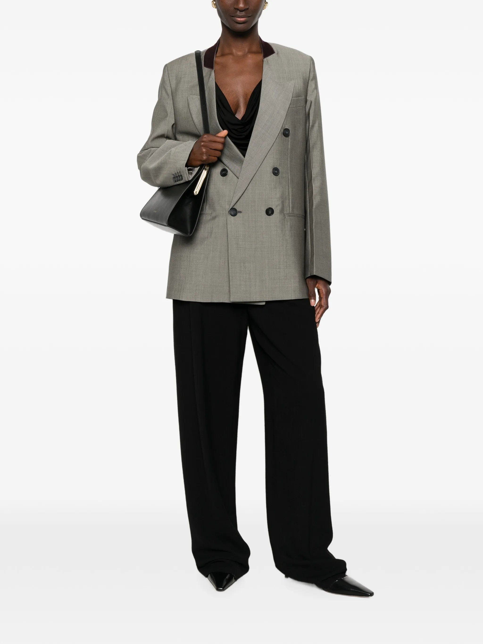Victoria Beckham double - breasted peak - lapels blazer